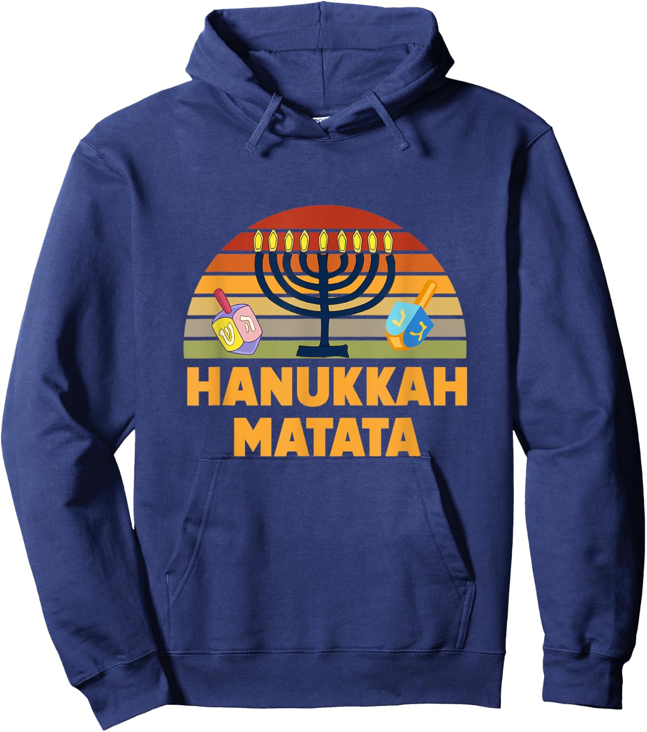 Hanukkah Matata Menorah Lights Latkes Dreidel Jewish Matzo Hoodie - Hoodie | Navy