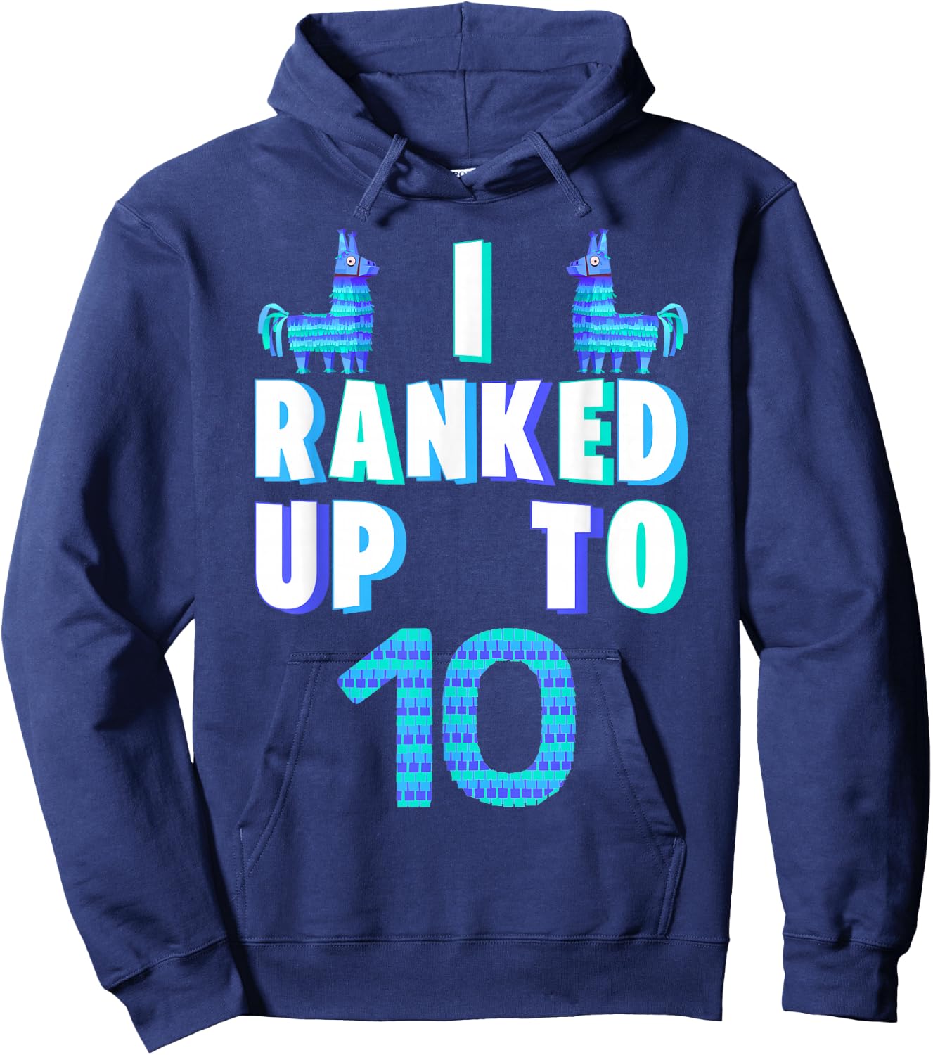I Ranked Up To 10 Birthday Video Game Llama Piñata Birthday Hoodie - Hoodie | Navy
