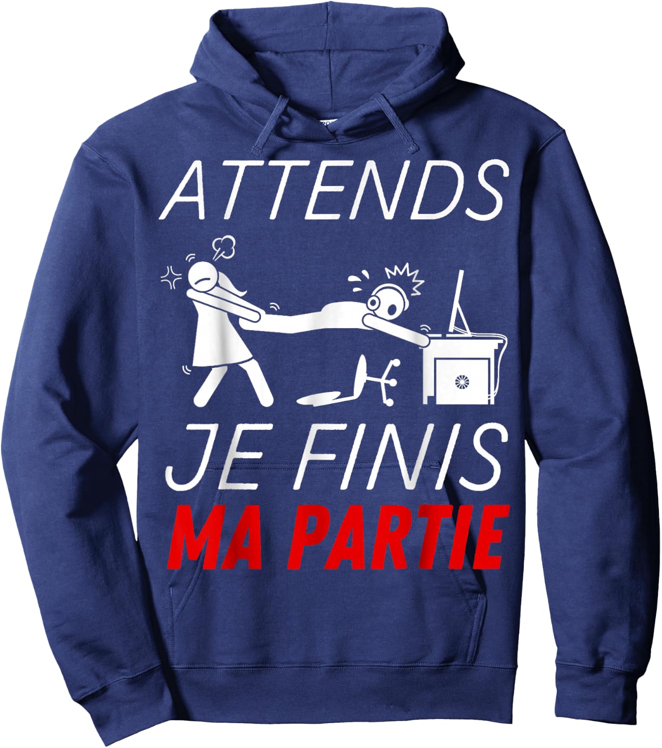 Funny Funny Gamer Teen Wait I Finish My Party , Black, S Hoodie - Hoodie | Navy
