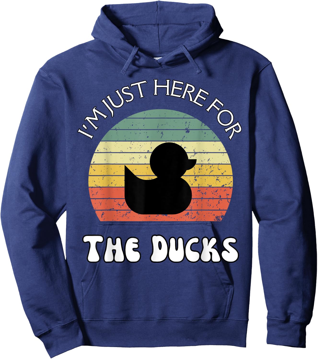 I'm Just Here for the Ducks, Retro Ducks Cruising Hunting Hoodie - Hoodie | Navy