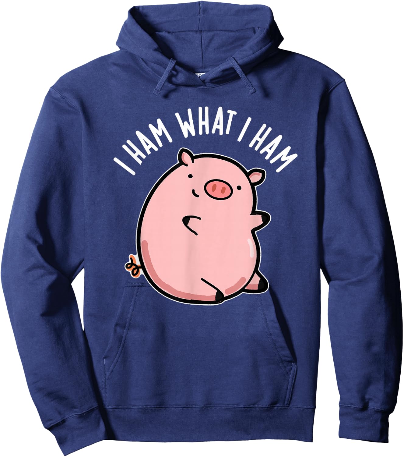 I Ham What I Ham Funny Pig Pun Hoodie - Hoodie | Navy