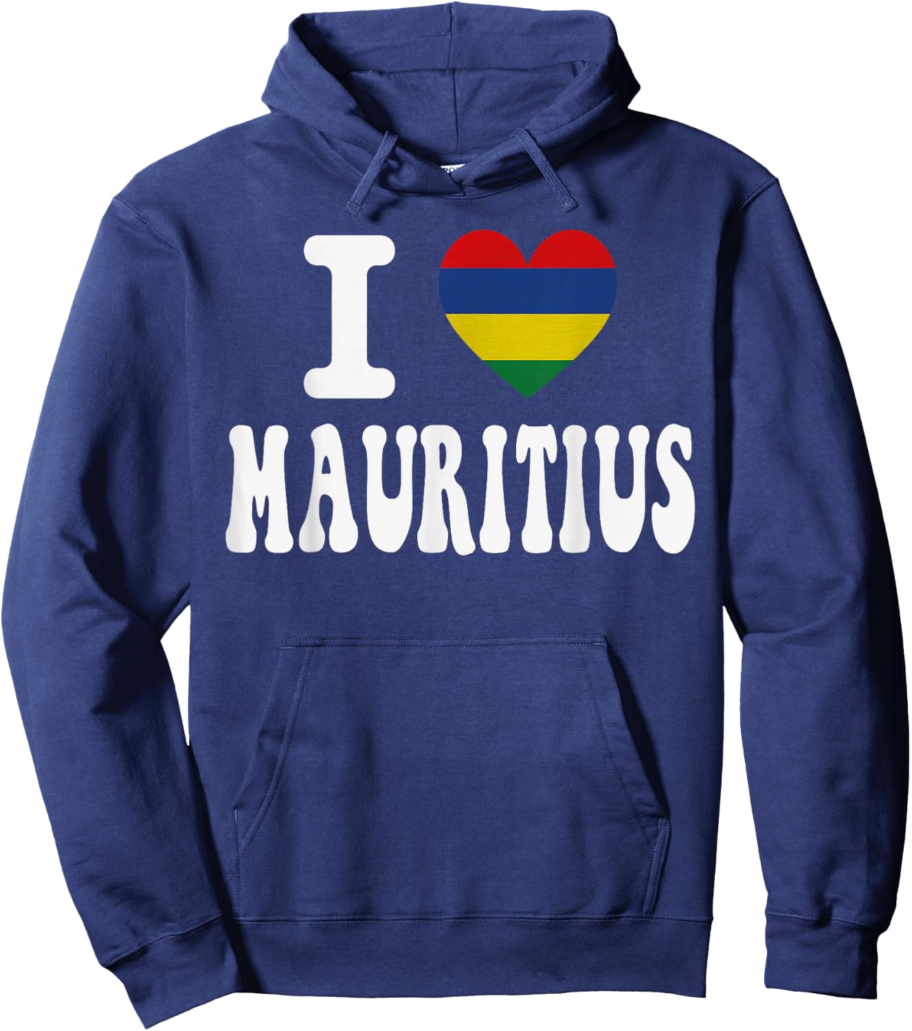 I Love Mauritius Herz-Flagge, Retro, Reise-Souvenir Hoodie - Hoodie | Navy