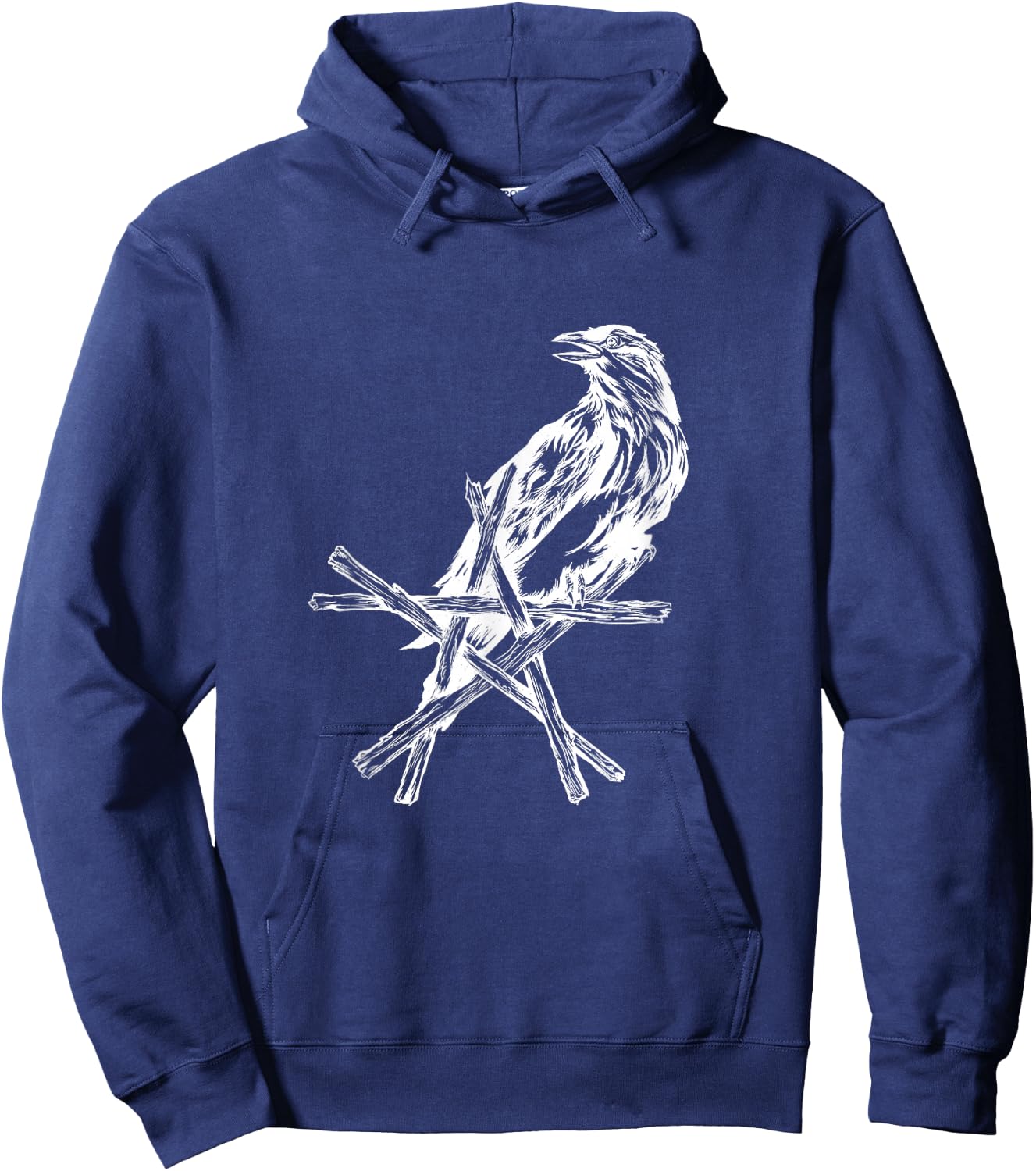 Crow Star Raven Pentacle Pentagram Wicca Witchcraft Shirt Hoodie - Hoodie | Navy