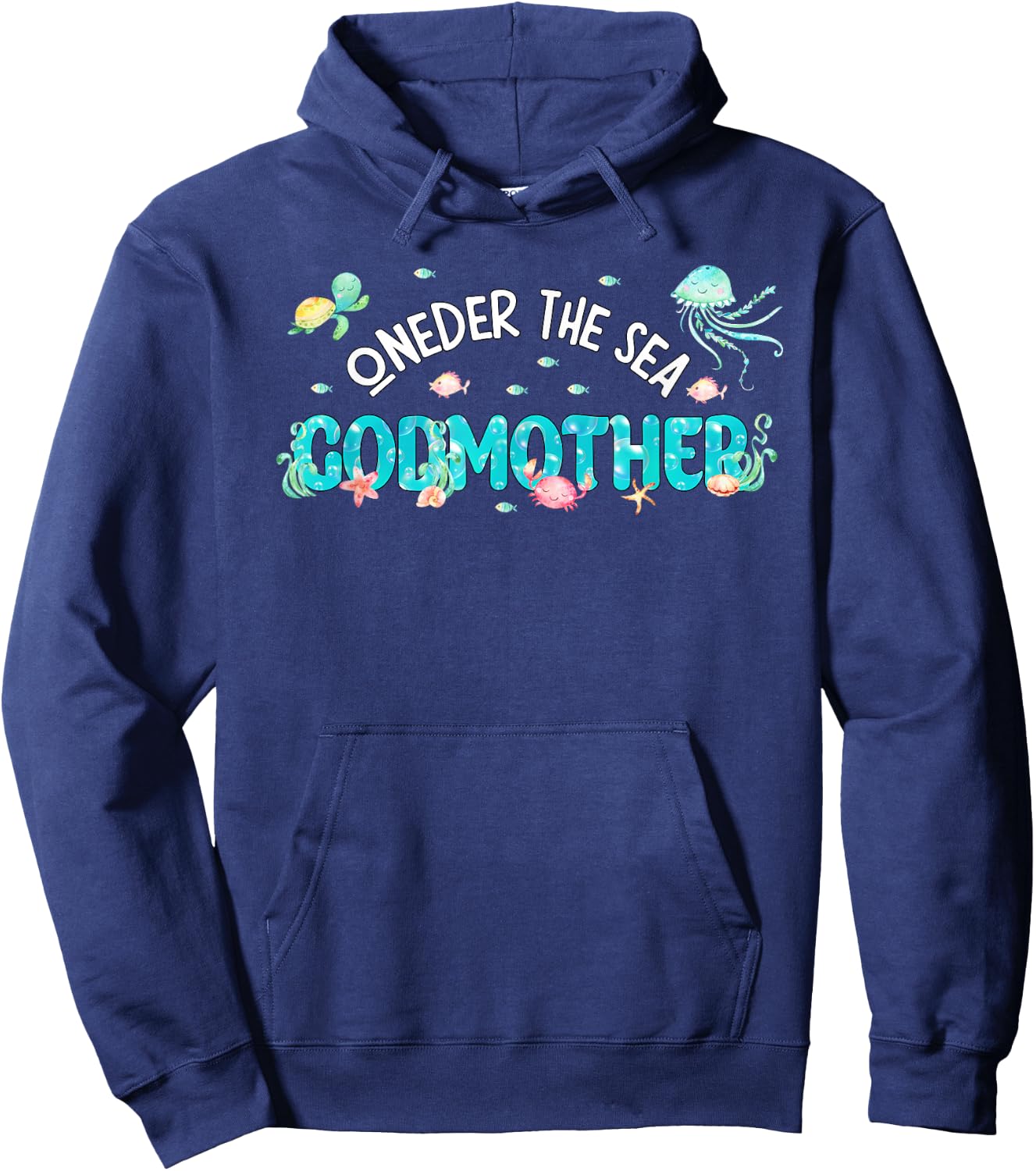 Under Sea Godmother Birthday Girl Boy Matching Family Party Hoodie - Hoodie | Navy