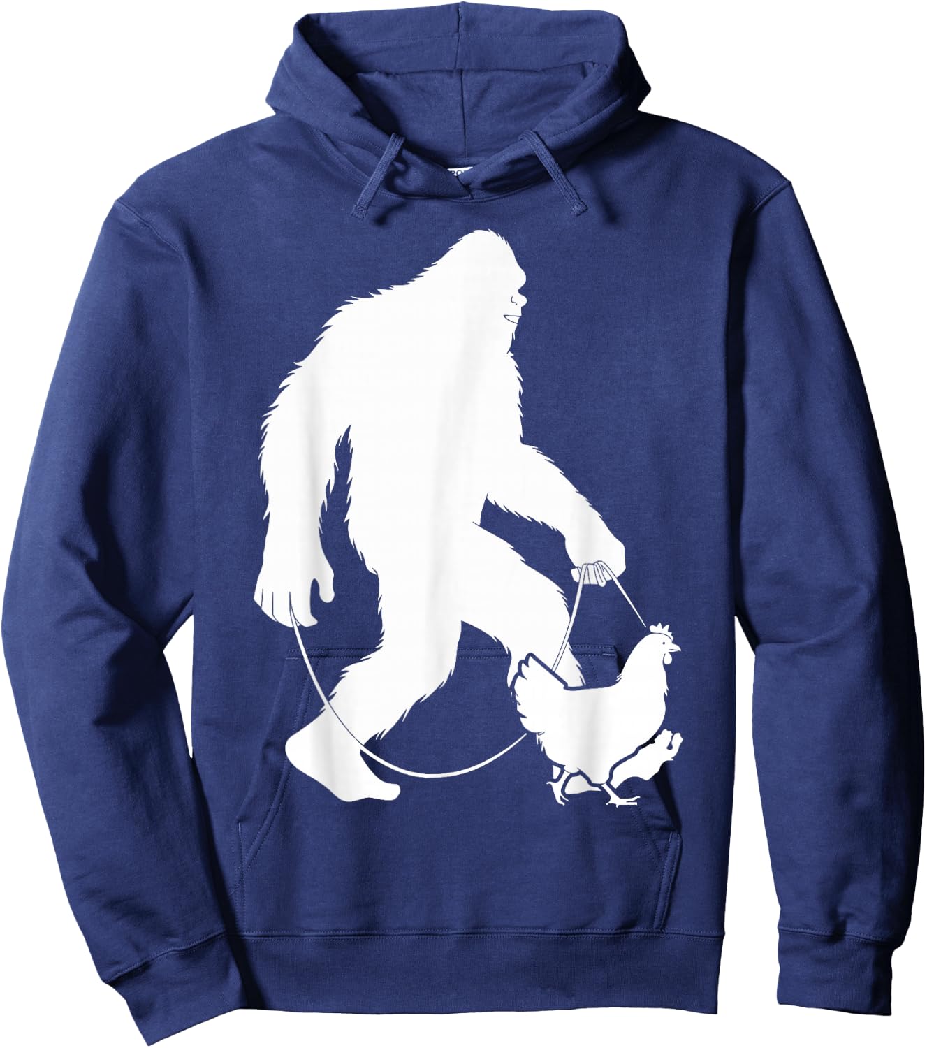 Bigfoot Walking Chicken Sasquatch Farming Animal Farmer Hoodie - Hoodie | Navy