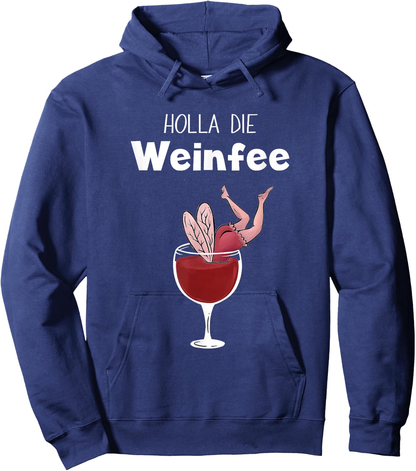 Wine Gift - Holla die Weinfee - Women's & Men's Party , black Hoodie - Hoodie | Navy