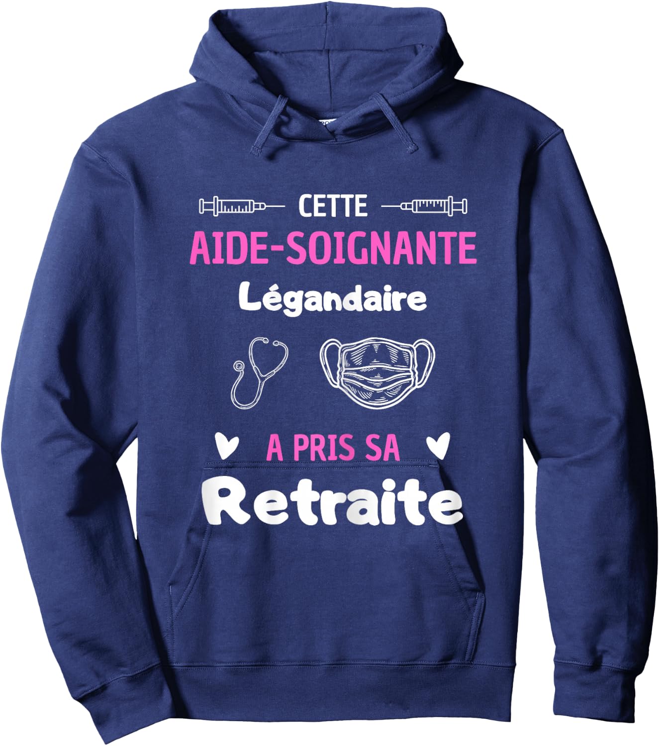 Retirement Caregiver Gift Retirement Caregiver , Black Hoodie - Hoodie | Navy