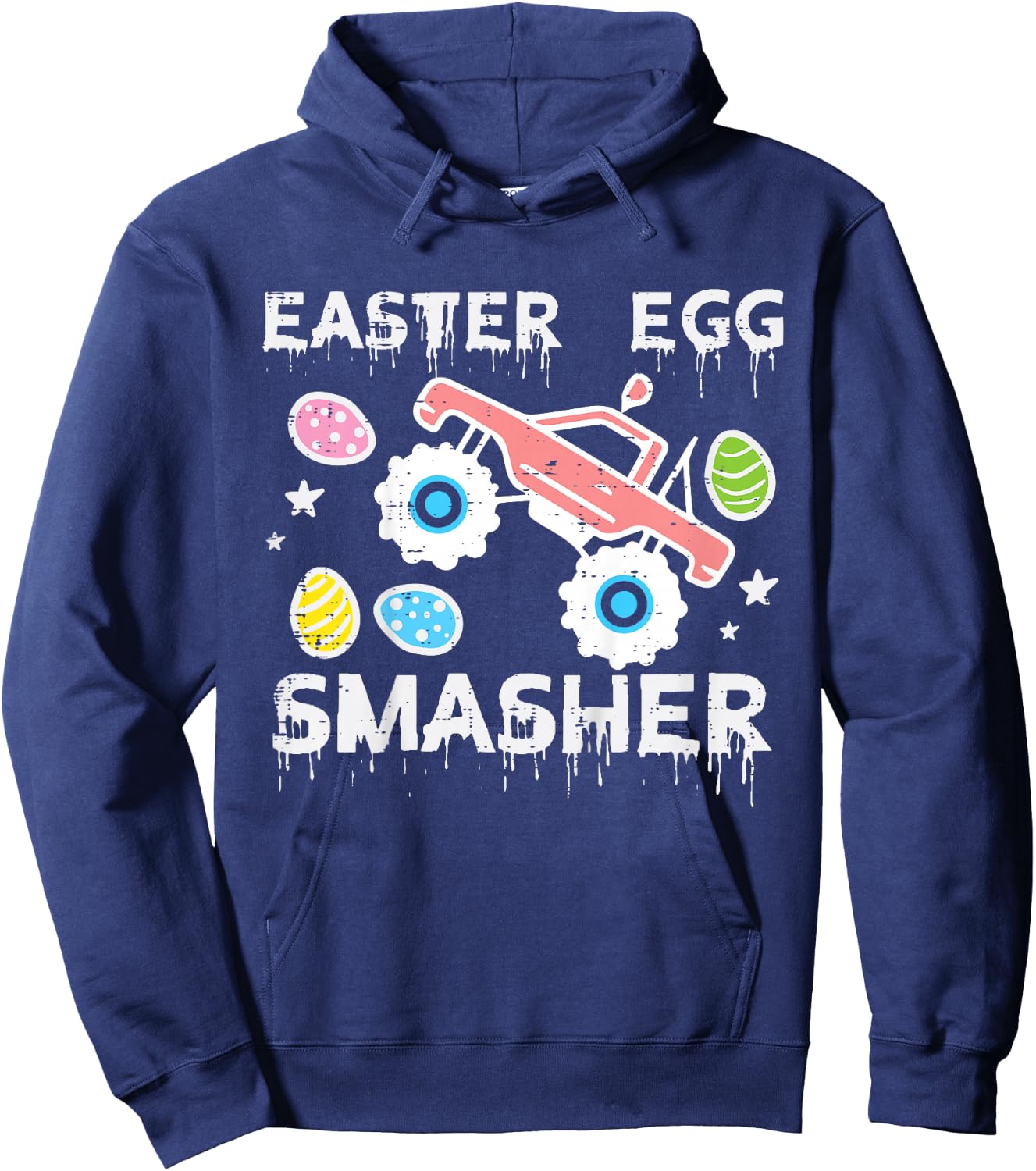 Kids Easter Egg Smasher Monster Truck Toddler Boys Kids Youth Hoodie - Hoodie | Navy