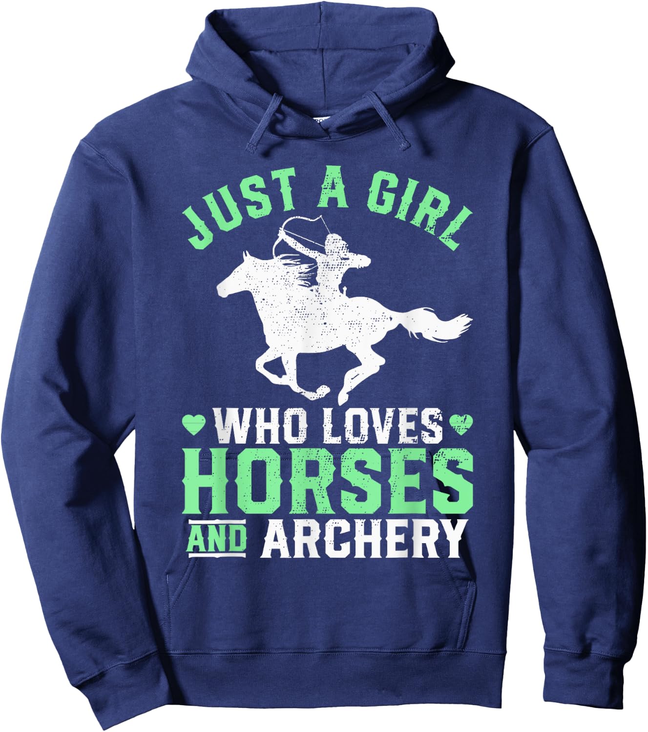 Just a Girl Who Loves Horses and Archery Horse Riding Archer Hoodie - Hoodie | Navy