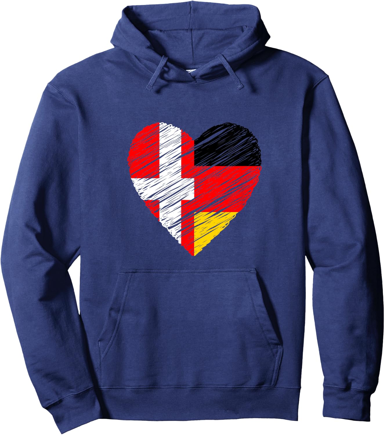 Dänemark Deutschland Herz Deutschland Flagge Dänische Flagge Love Hoodie - Hoodie | Navy