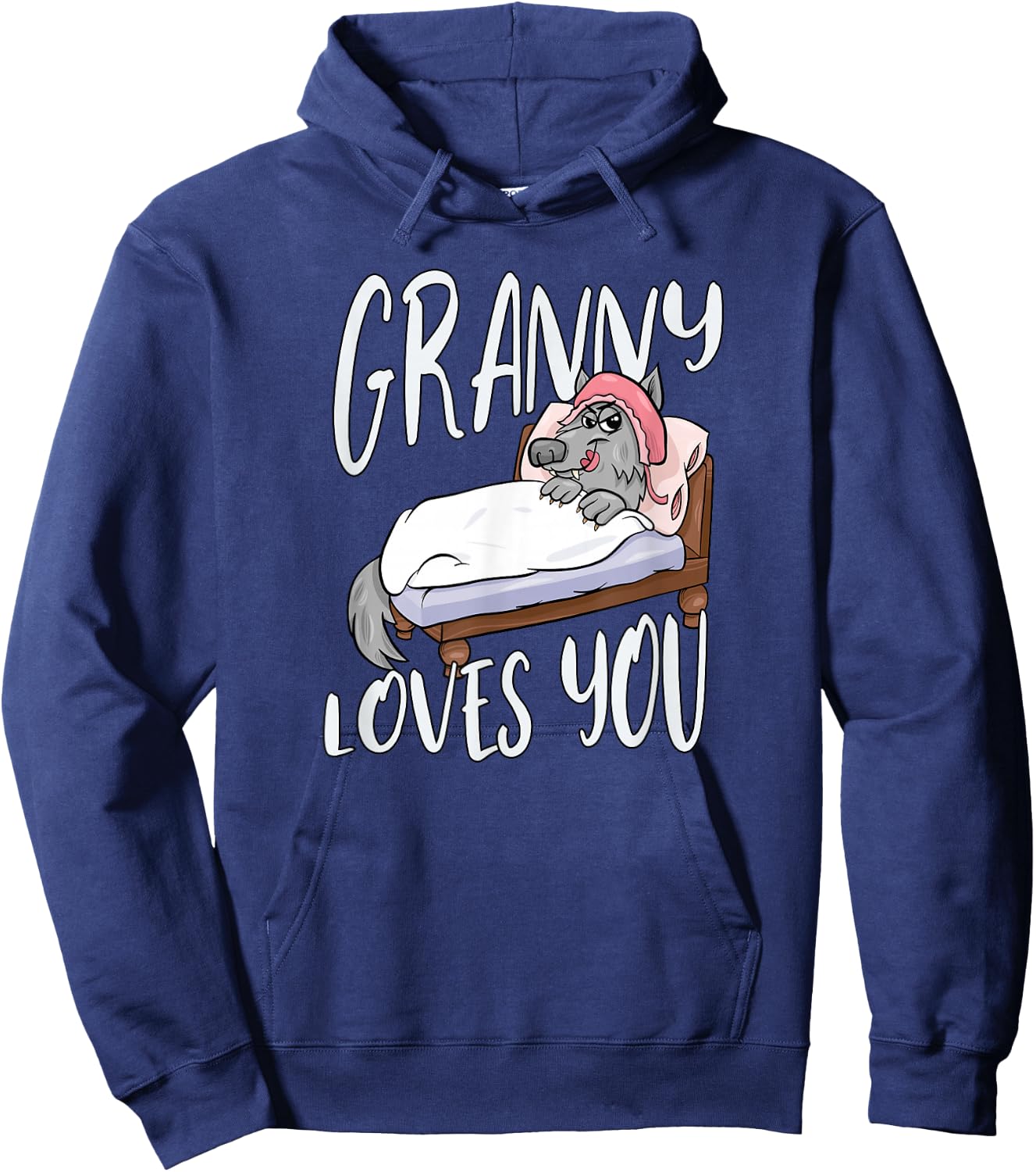 Granny Loves You Bad Grandma Wolf In Disguise Hoodie - Hoodie | Navy