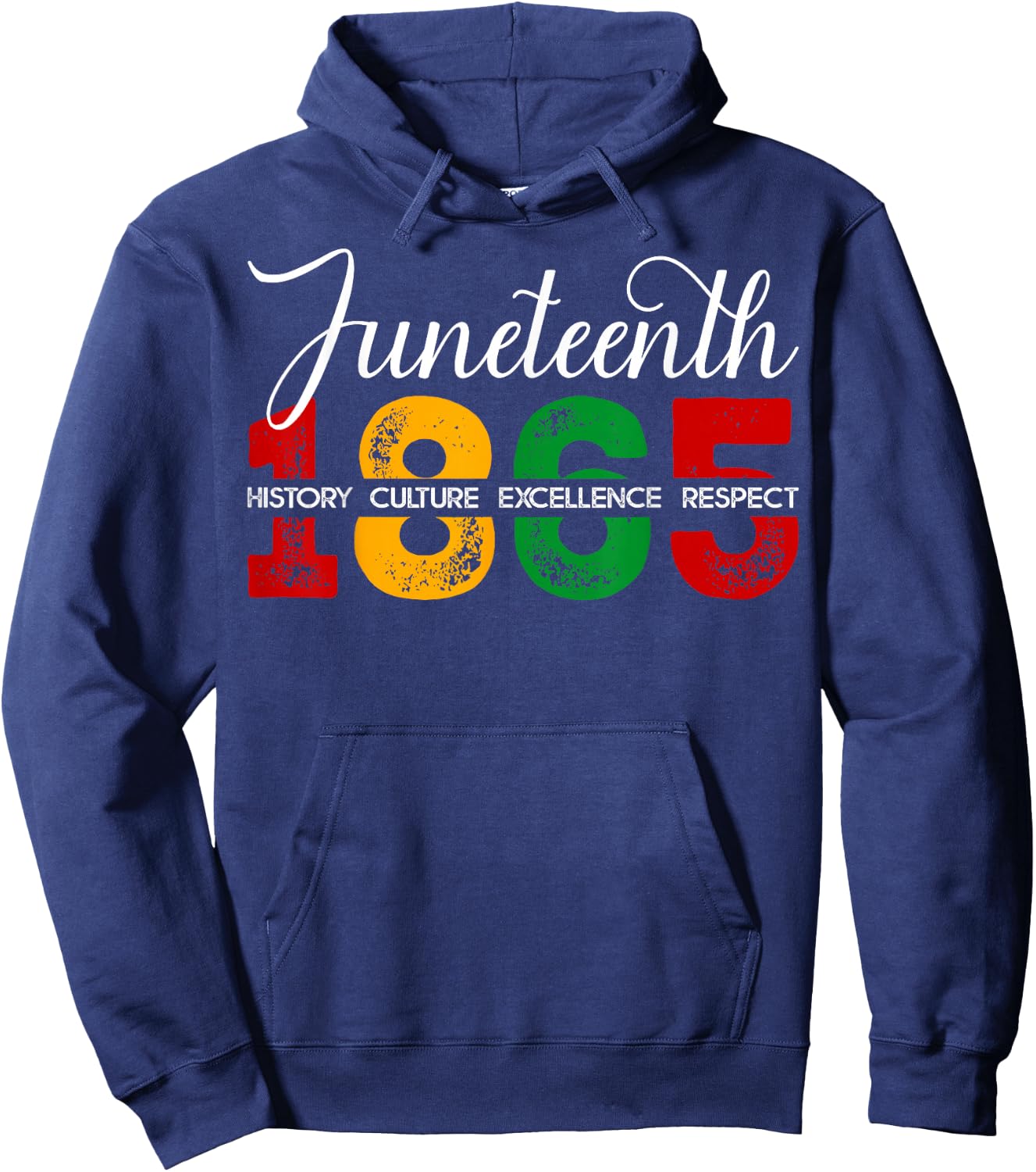 Juneteenth 1865 Independence Day Black History Afro Women Hoodie - Hoodie | Navy