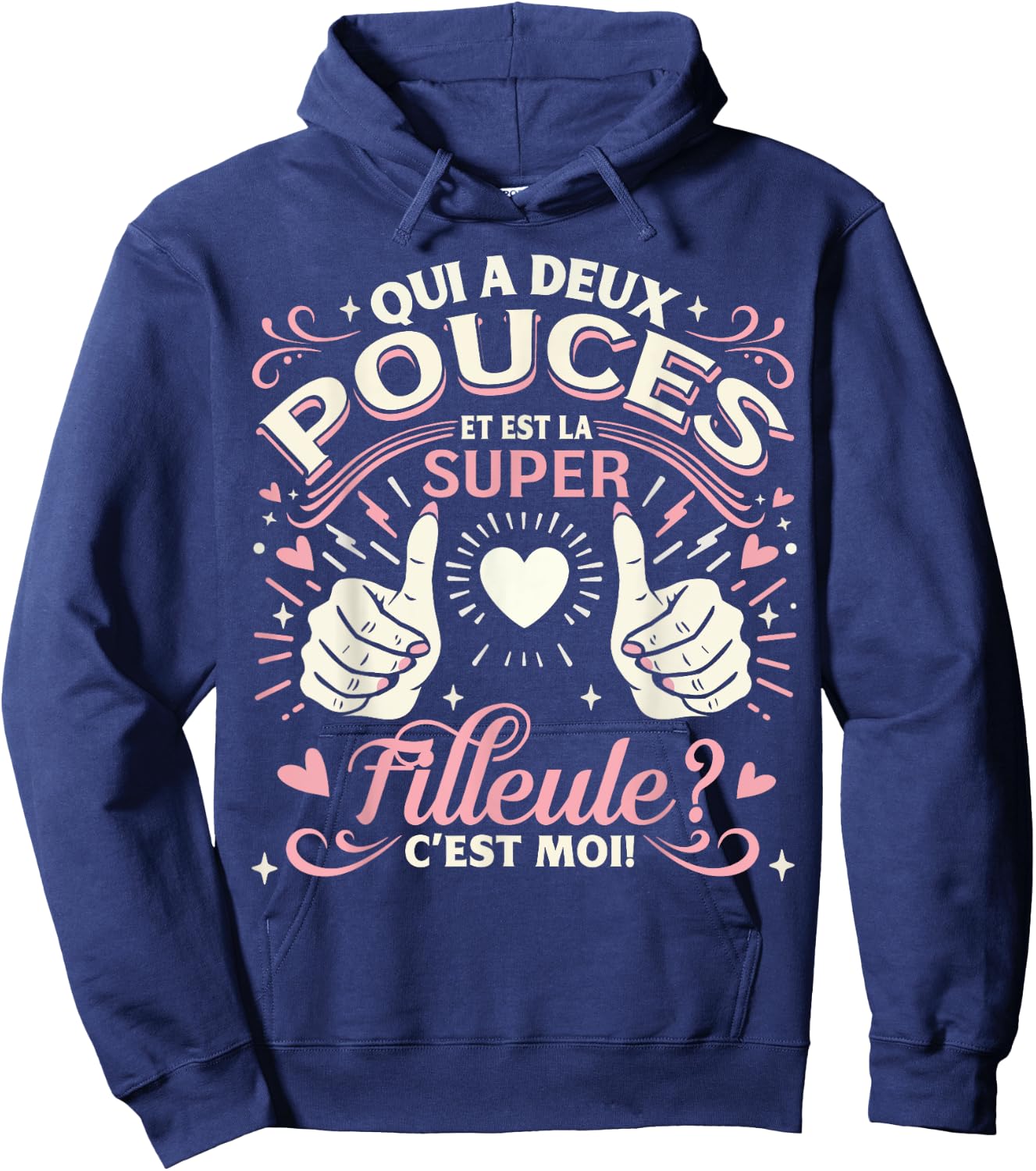 A Super Girl Gift My Daughter Godmother Baptism , Black, S Hoodie - Hoodie | Navy