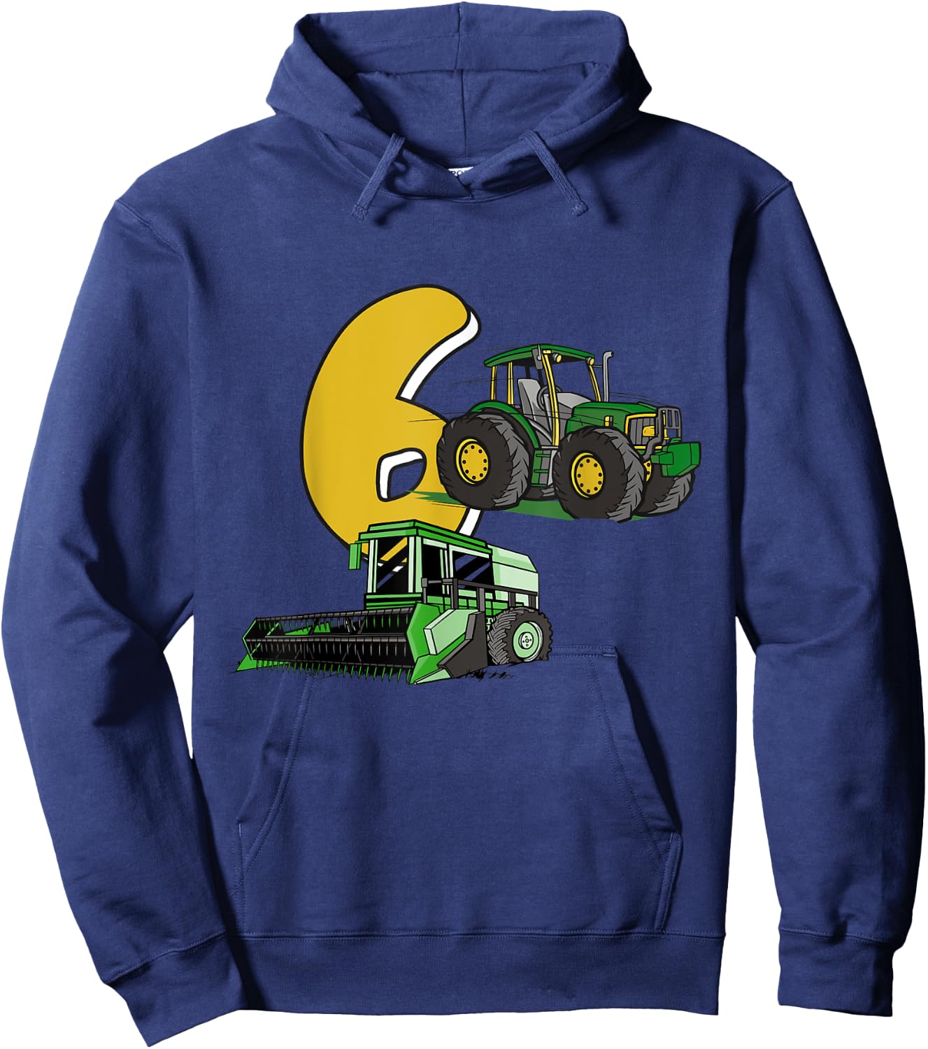 6. Geburtstag Junge, Traktor & Mähdrescher Motiv, Kinder Hoodie - Hoodie | Navy