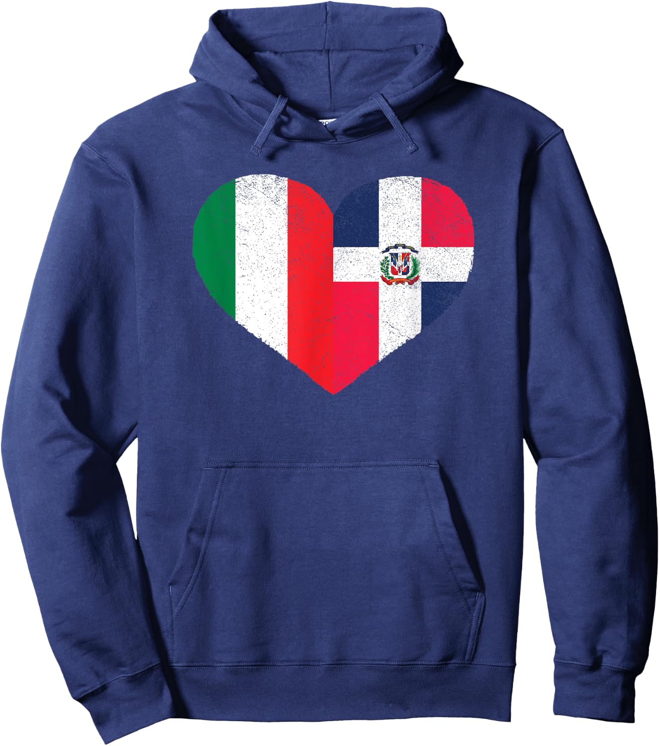 Italian Dominican Flag Heart Italy Dominican Republic Hoodie - Hoodie | Navy