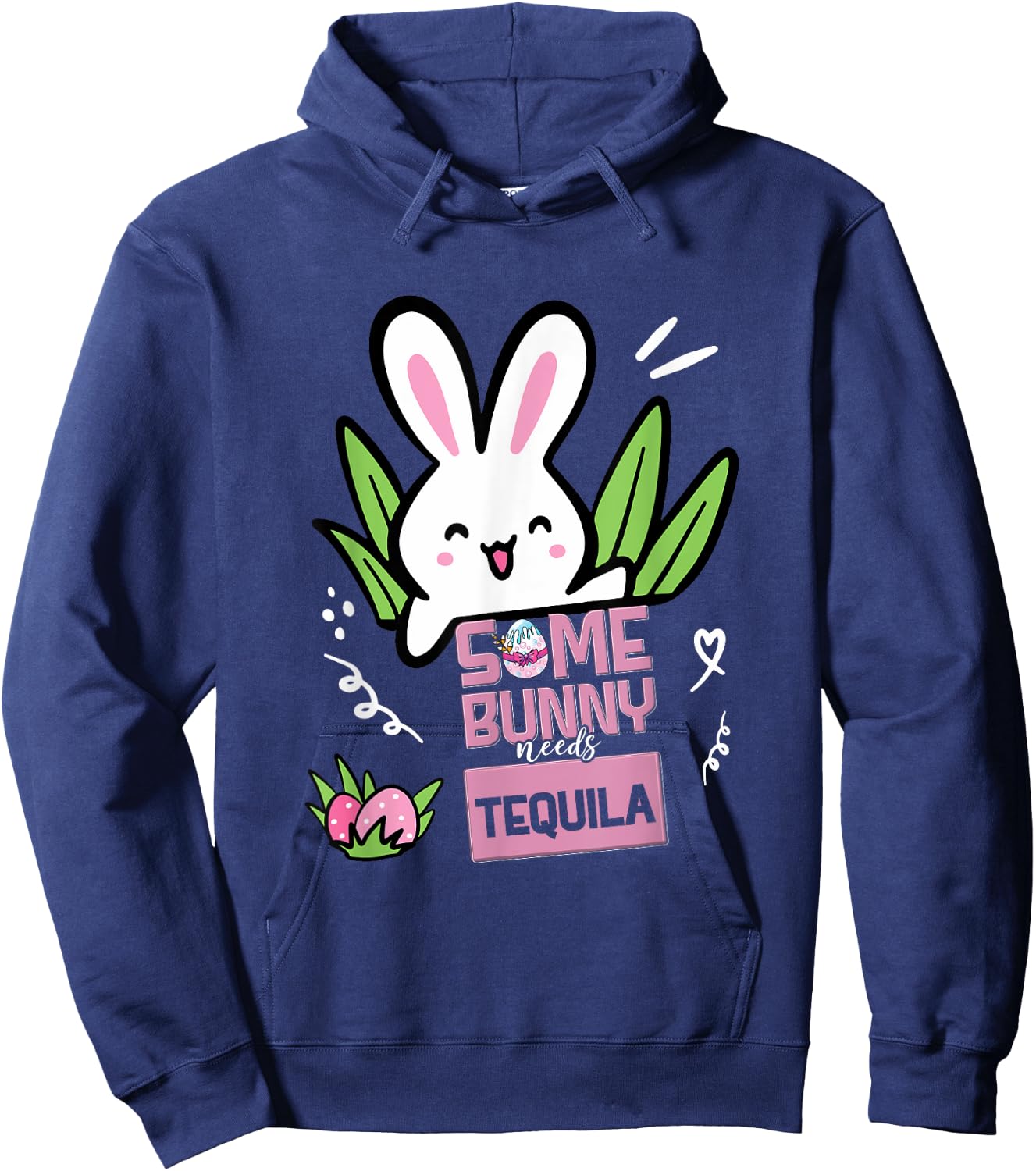 Easter Tequila Drink Rabbit - Funny Some Bunny Needs Coffee Hoodie - Hoodie | Navy