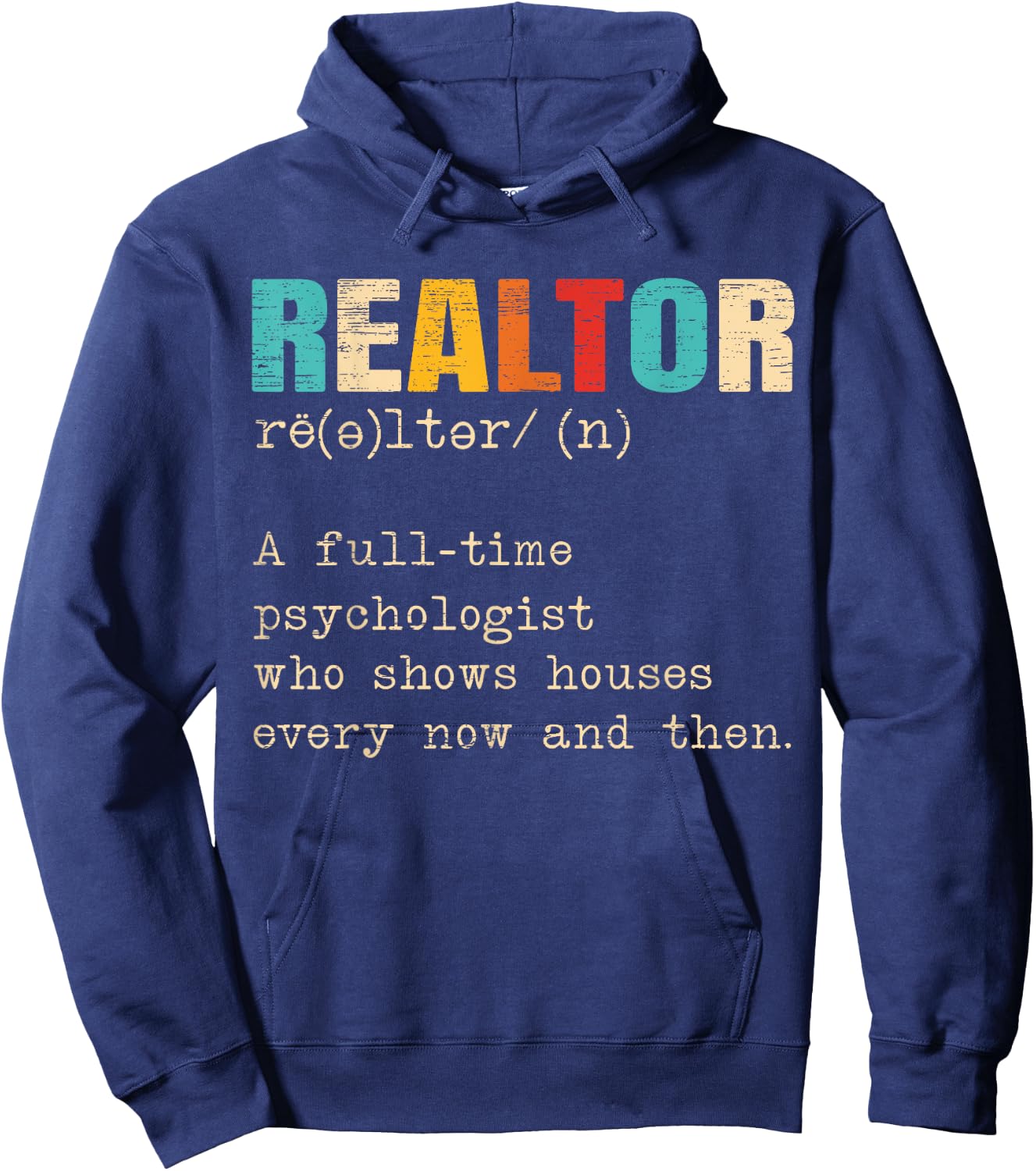 Funny Realtor Definition Real Estate Agent House Seller Hoodie - Hoodie | Navy