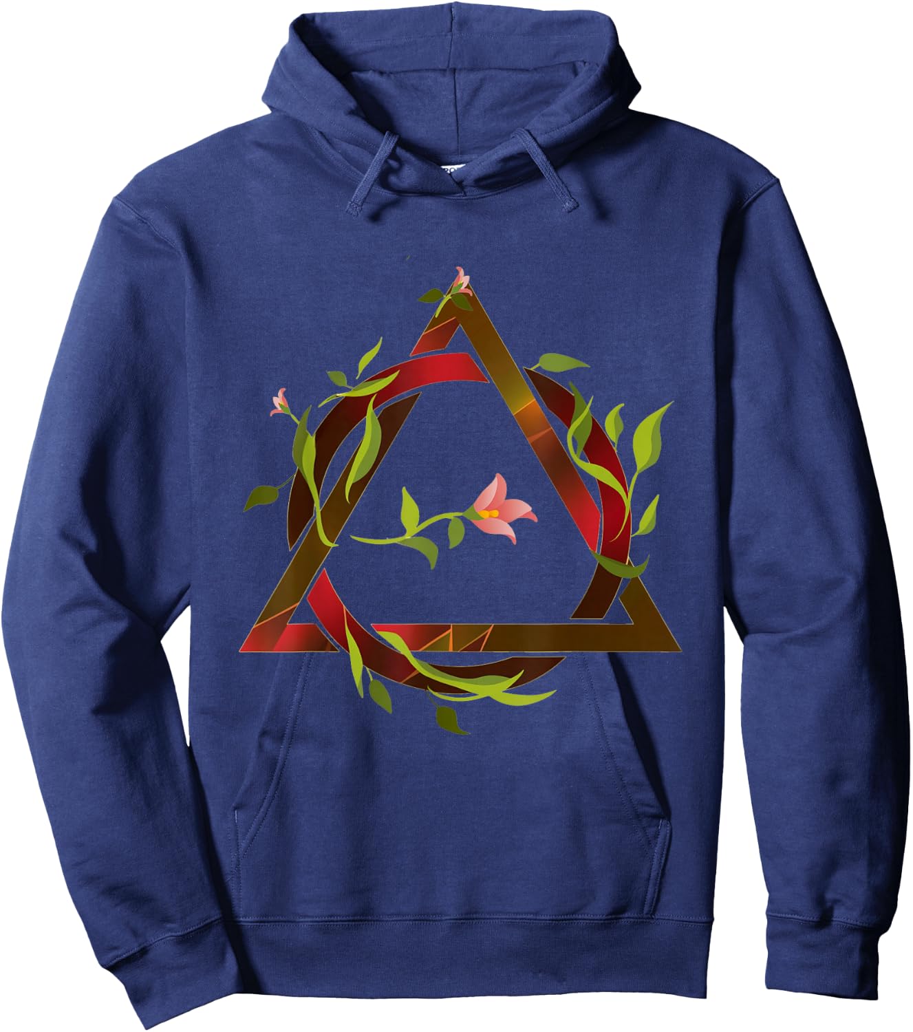 Therian Symbol with Inclusion of Flowers Hoodie - Hoodie | Navy