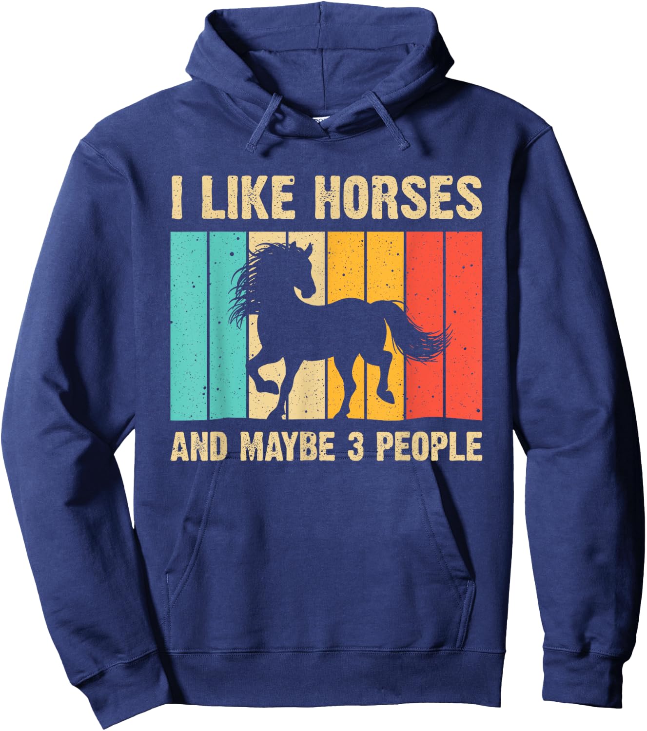 Funny Horse Art Horse Lover Men Women Boys Girls Introvert Hoodie - Hoodie | Navy