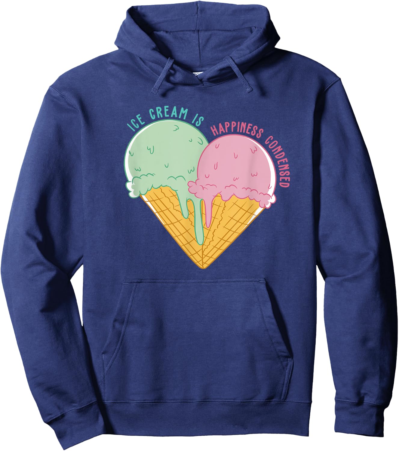 Ice Cream Lucky Charm Summer Ice Cream Lover , black Hoodie - Hoodie | Navy
