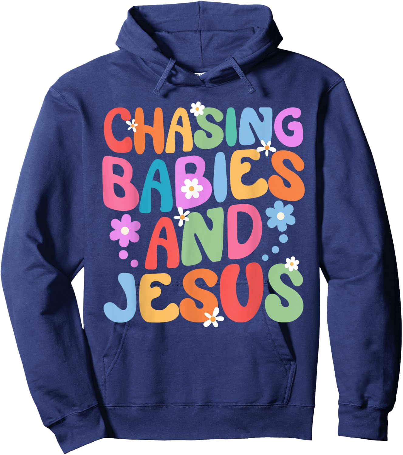 Mom Chasing Babies And Jesus Religious Christian Women Hoodie - Hoodie | Navy