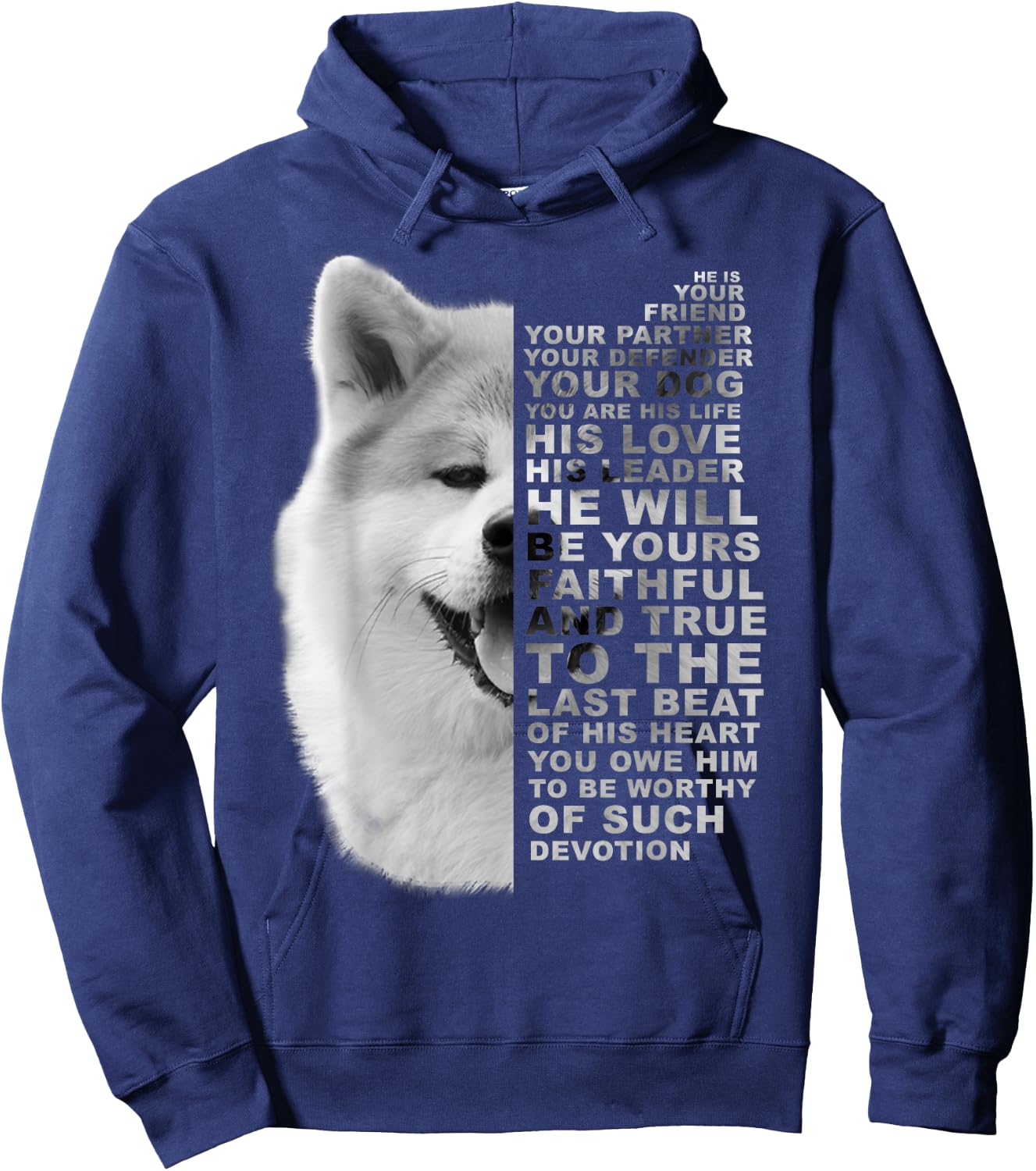 He Is Your Friend Your Partner Your Dog Akita Inu Fox Dogs Hoodie - Hoodie | Navy