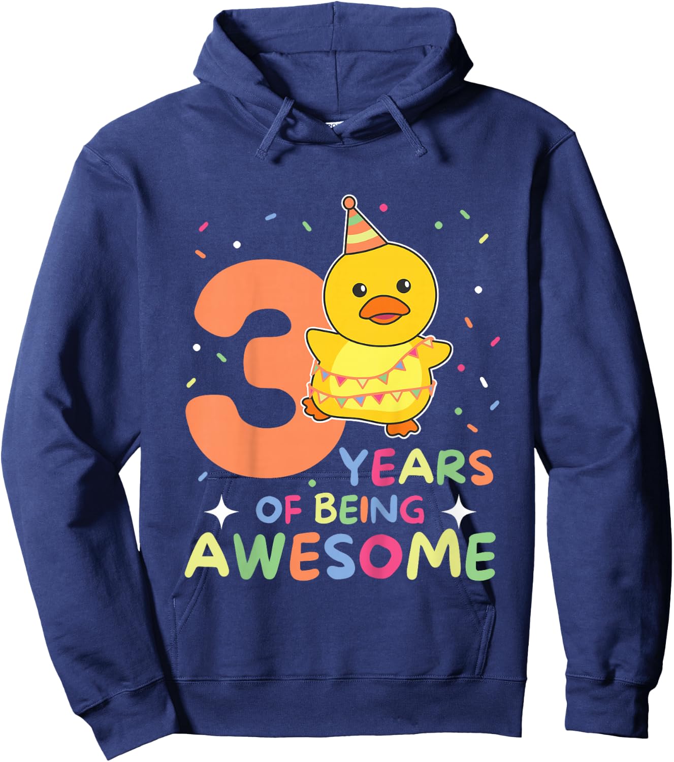 Duck For 3rd Birthday For Children Three Years Old Hoodie - Hoodie | Navy