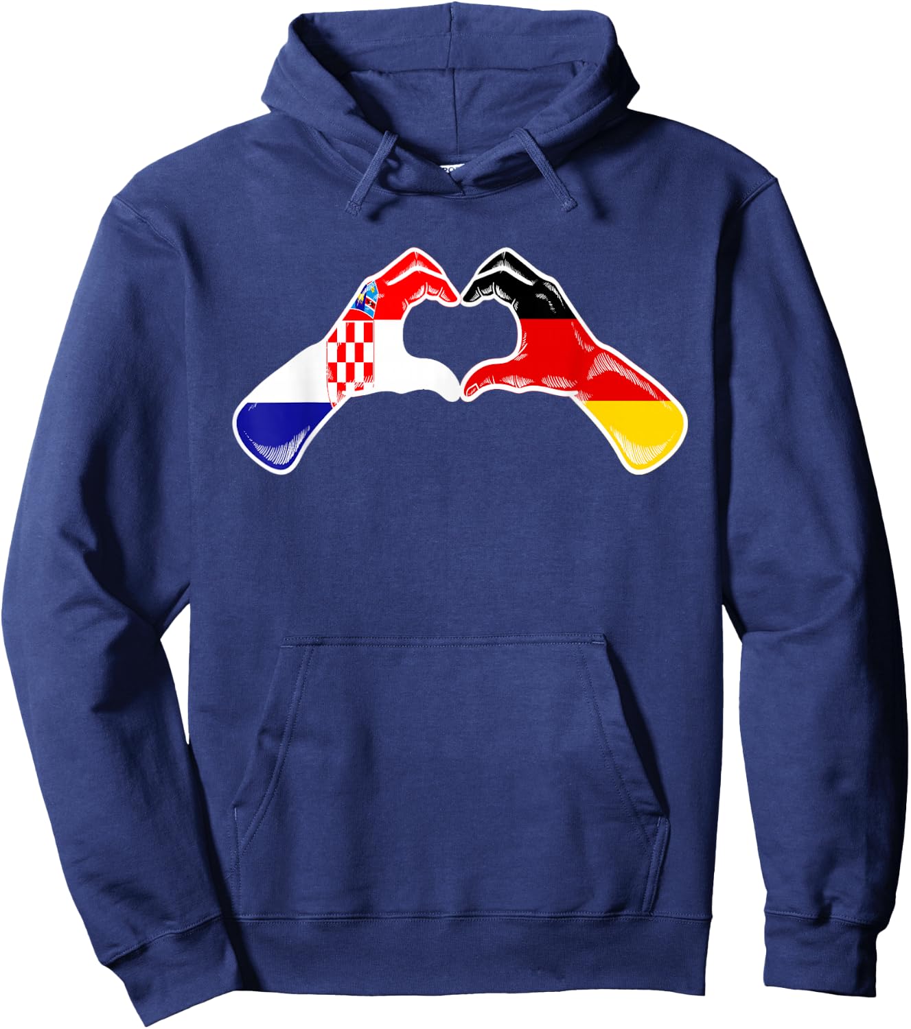 Kroatien Deutschland Flagge - Kroatisch Deutsches Herz Hoodie - Hoodie | Navy