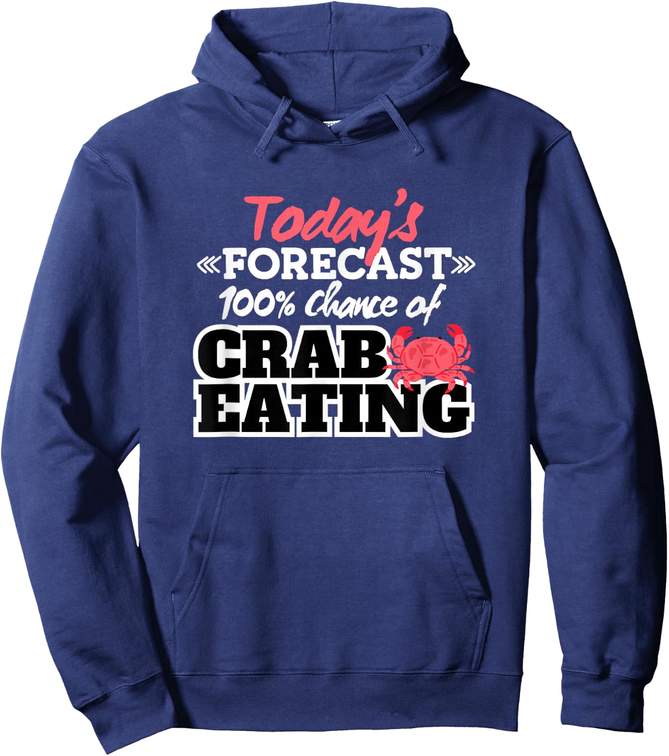 Funny Crab Eating Seafood Lover Crabbing Red Crabs Hoodie - Hoodie | Navy