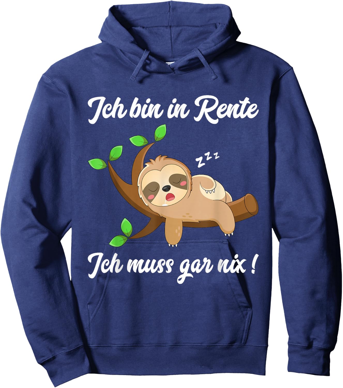 Retirement Pensioner Sloth , black Hoodie - Hoodie | Navy