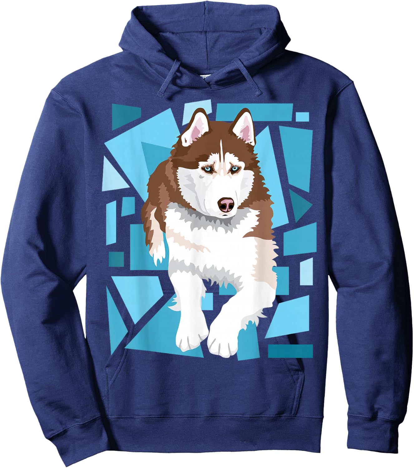beautiful red brown Siberian Husky with blue eyes Hoodie - Hoodie | Navy