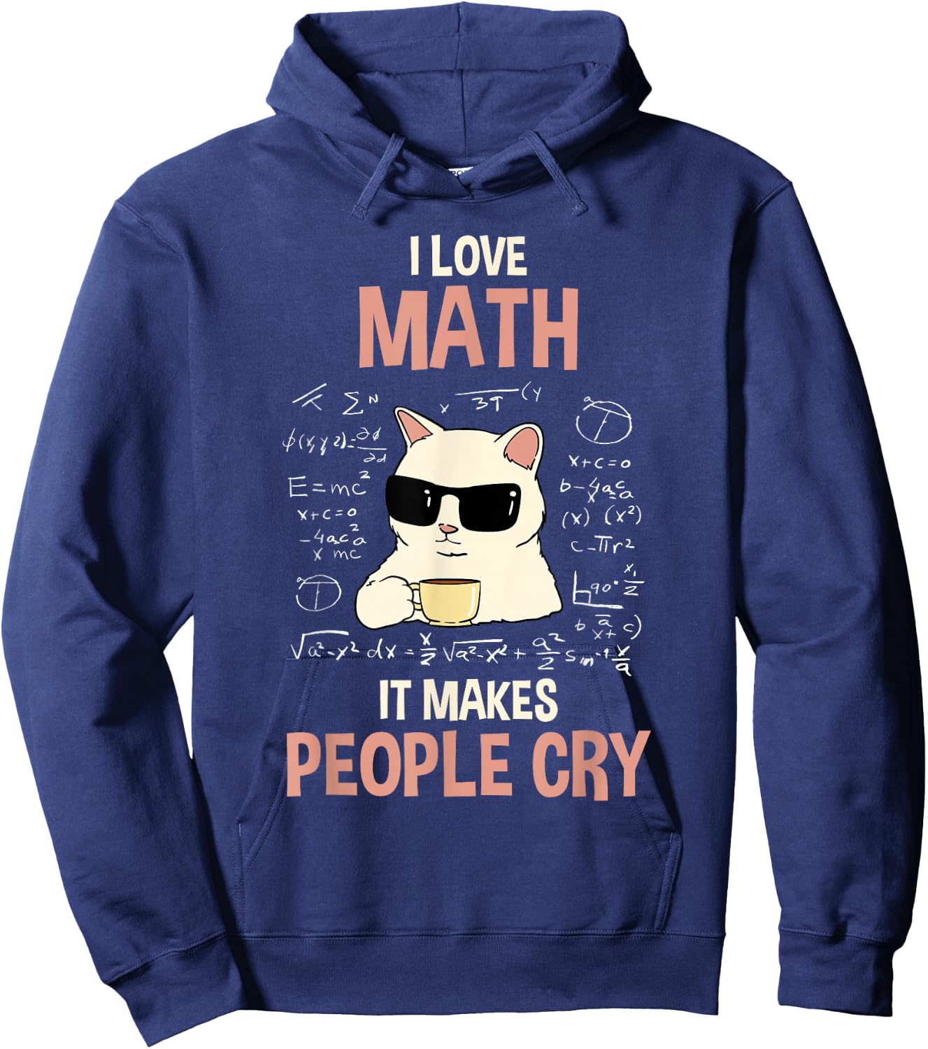 with German Text "Ich liebe Mathe es bringt Leute zum Weinen Lehr" [German Language], black Hoodie - Hoodie | Navy