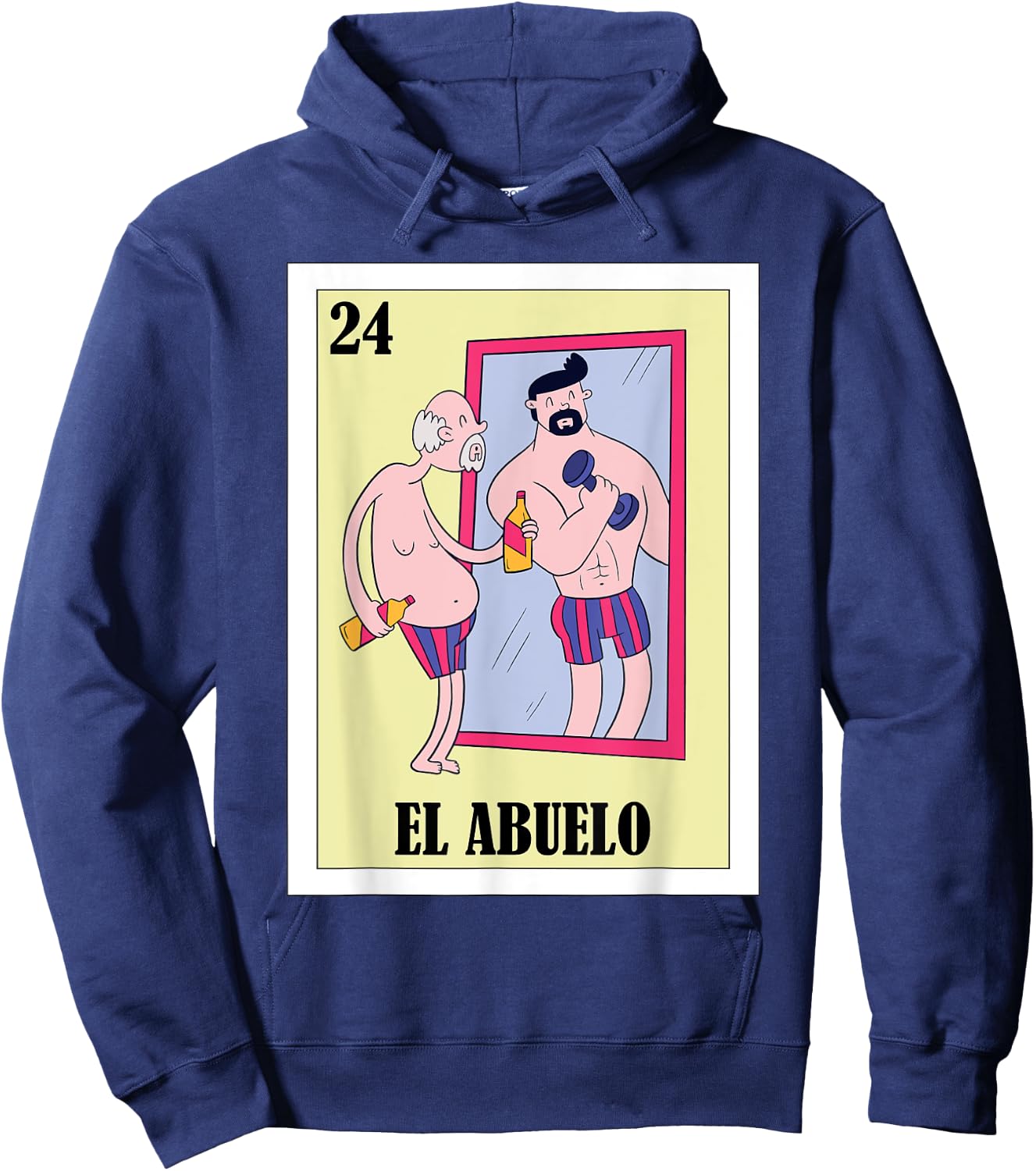 Funny Mexican Design for Grandpa in Mirror - El Abuelo Hoodie - Hoodie | Navy
