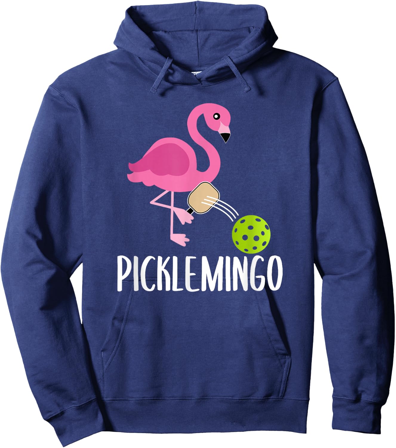 Pickleball Player Paddleball Lover Picklemingo Pink Flamingo Hoodie - Hoodie | Navy