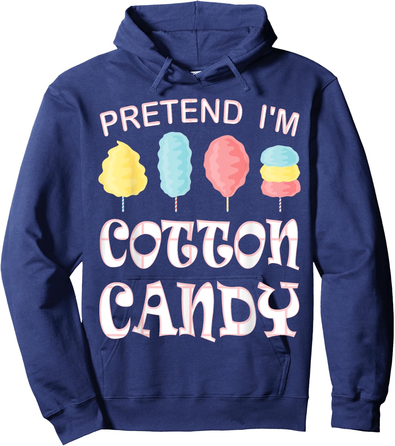 Pretend I'm Cotton Candy Halloween Costume Hoodie - Hoodie | Navy