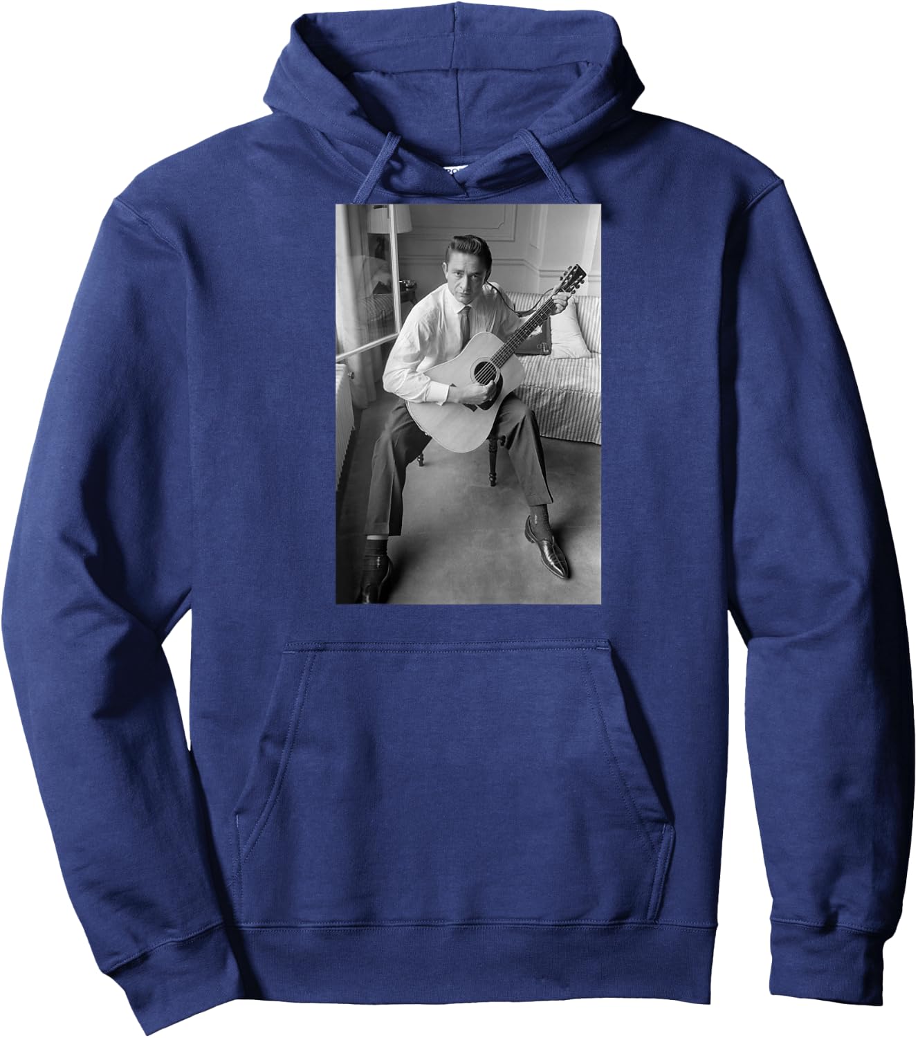 Singer Johnny Cash I Walk The Line Ring of Fire 1959 Raglan Baseball Hoodie - Hoodie | Navy