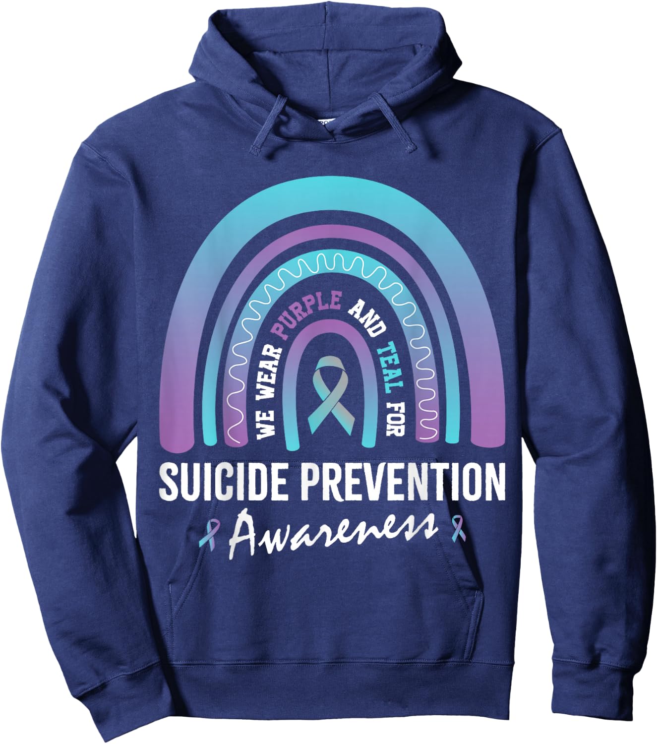 We Wear Teal Purple for Suicide Prevention Awareness Hoodie - Hoodie | Navy
