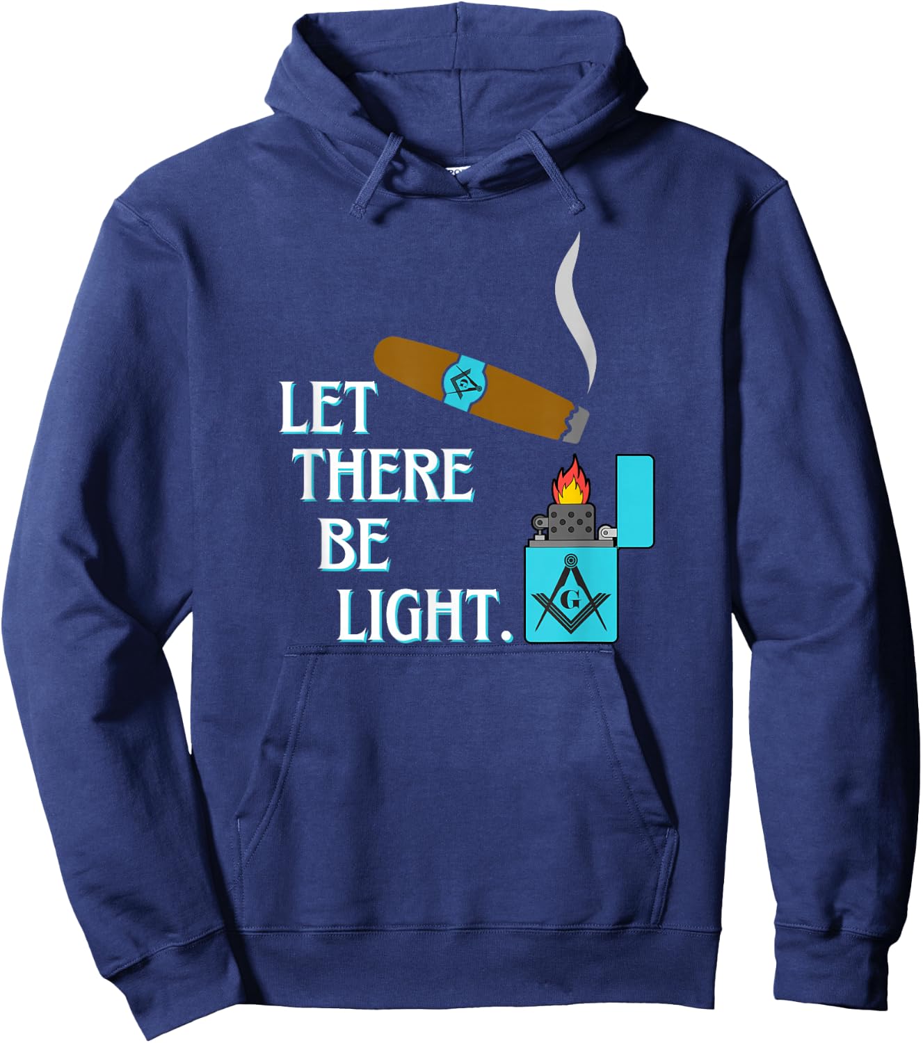 Let There Be Light Masonic Cigar Smoking Lounge Gear Hoodie - Hoodie | Navy