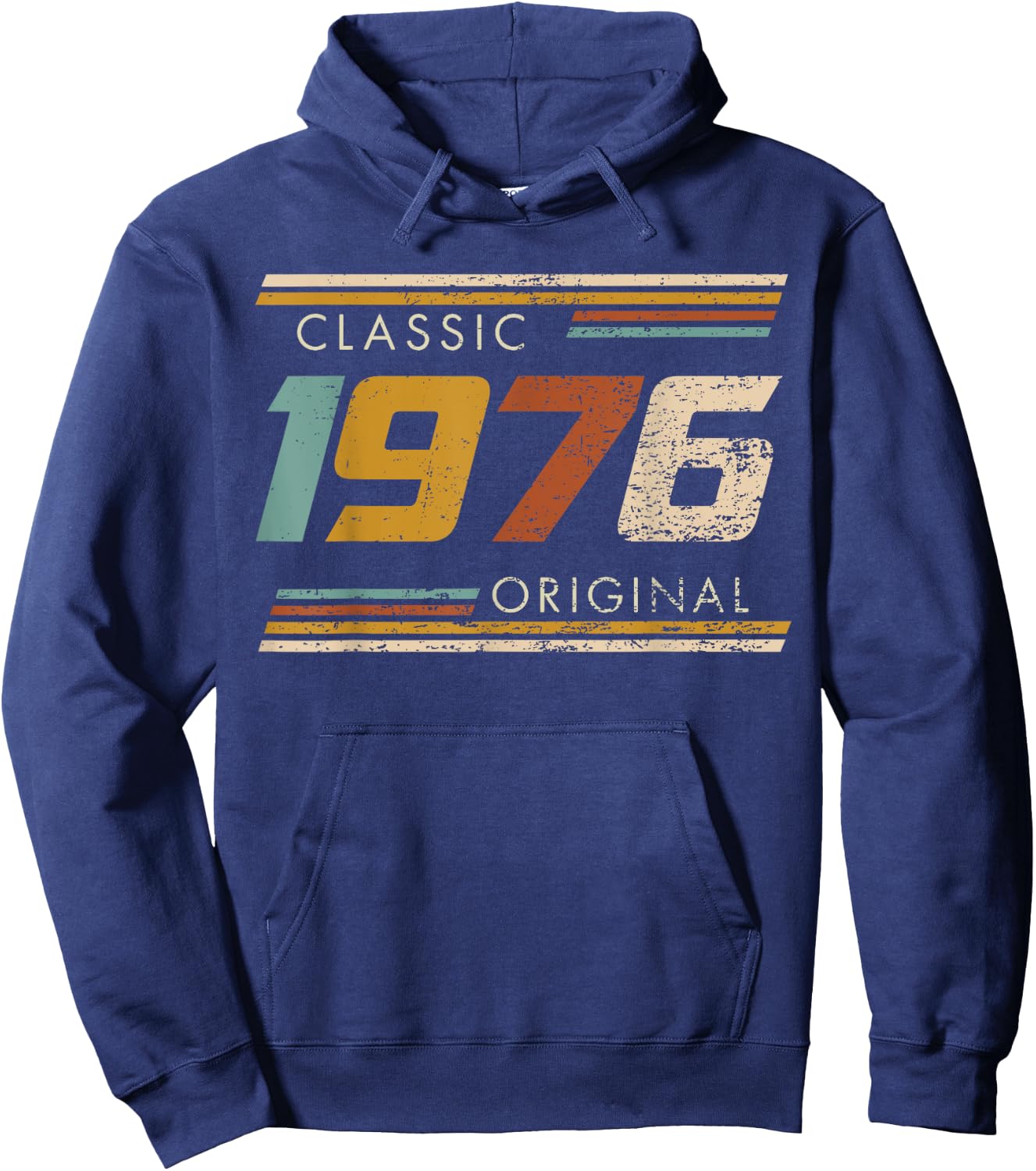 Classic 1976 Original Vintage Anniversary Est Edition 1976 , Black Hoodie - Hoodie | Navy