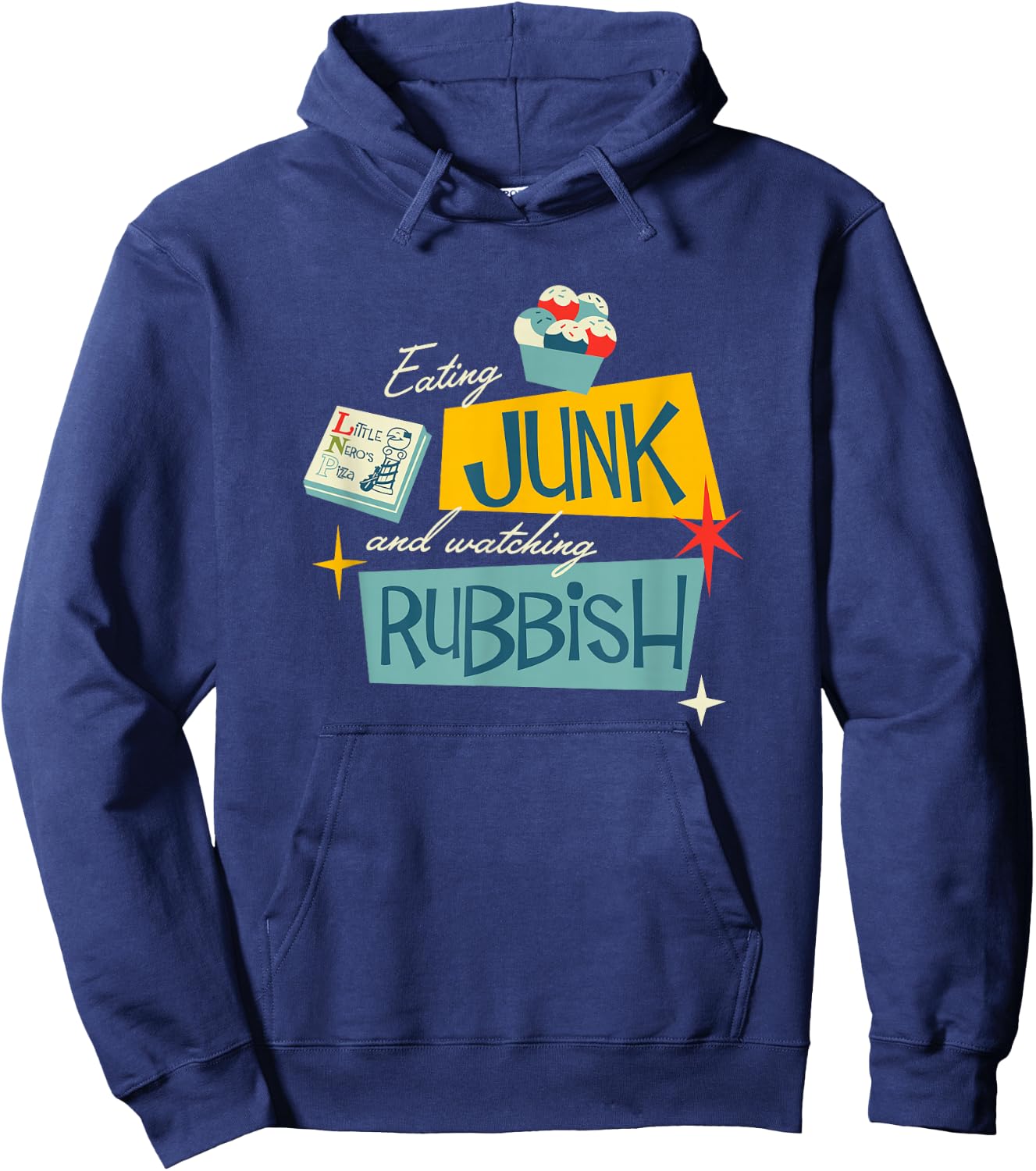 Home Alone Christmas Day Eating Junk and Watching Rubbish Hoodie - Hoodie | Navy