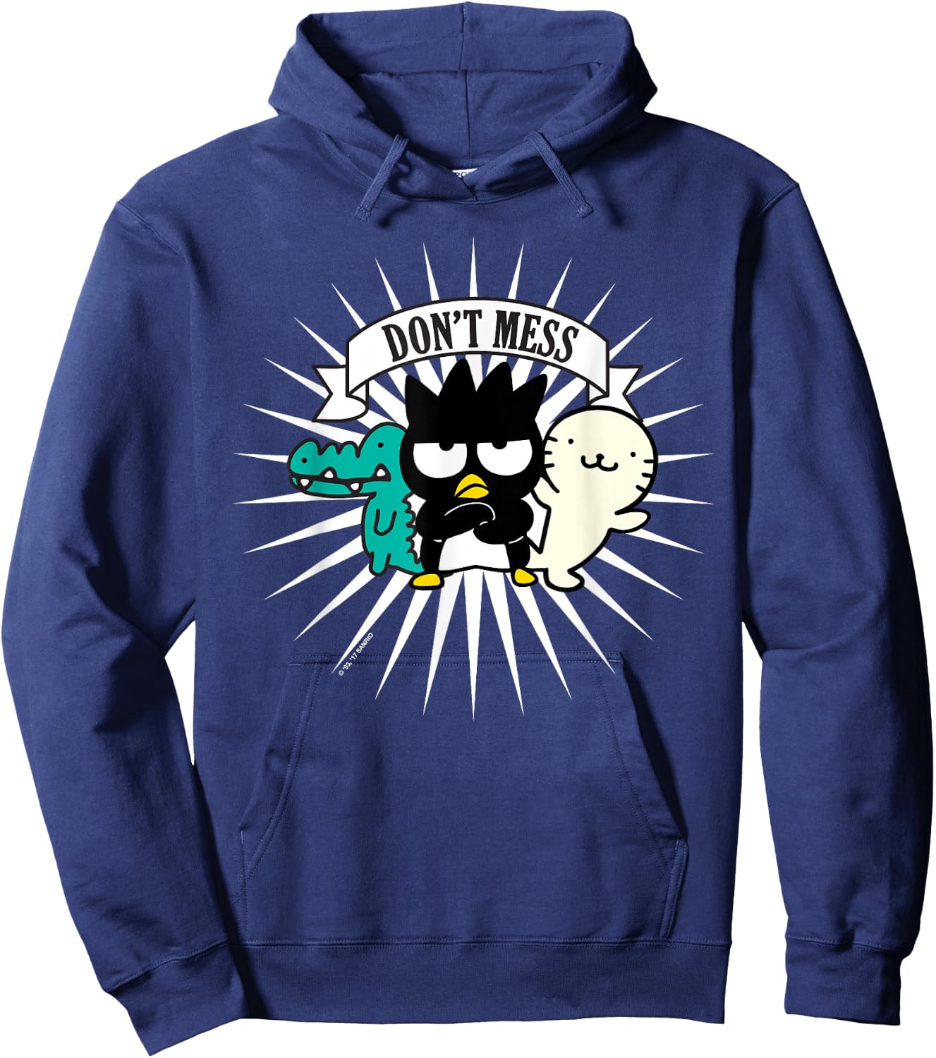 Badtz - Maru and Friends "Don't Mess" Shirt Hoodie - Hoodie | Navy