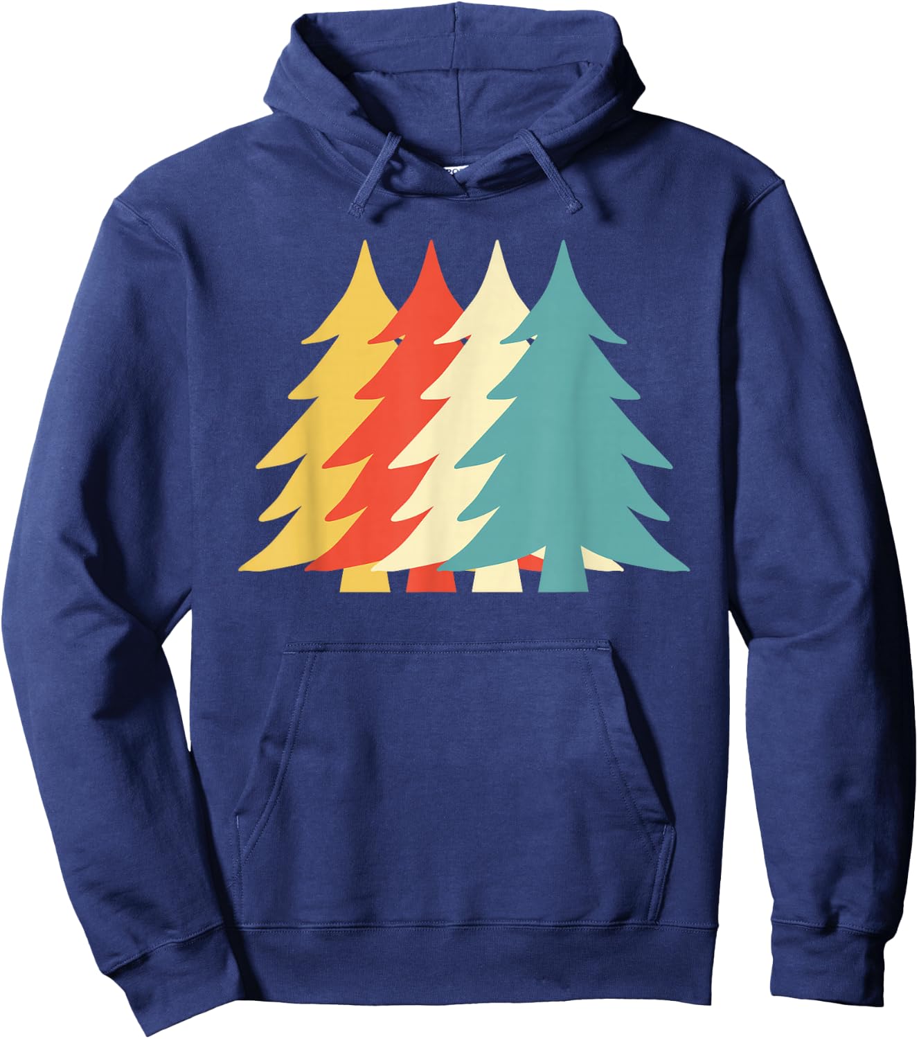 Vintage Christmas Tree Classic Retro Holiday Vibes Pinetree Hoodie - Hoodie | Navy