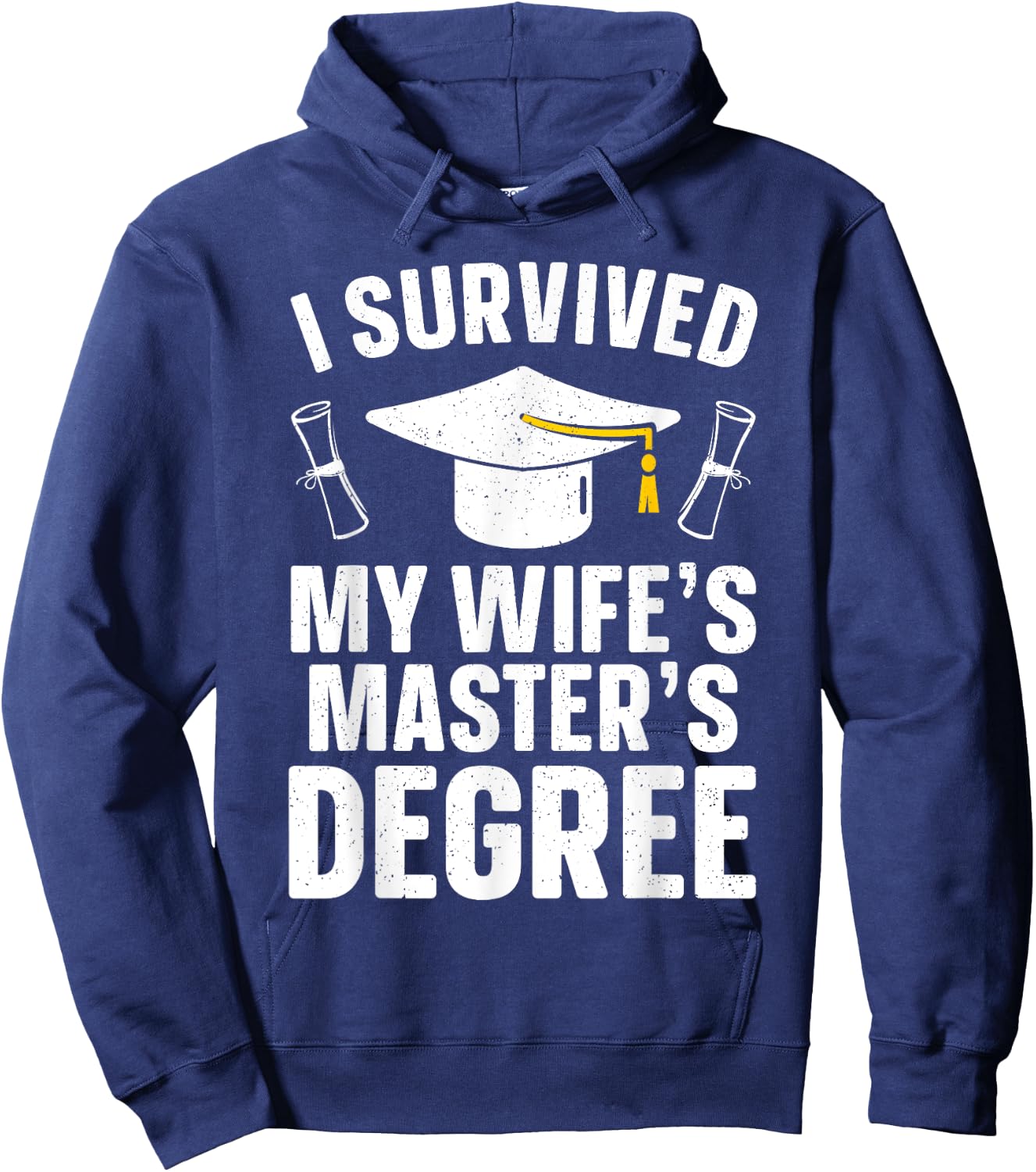 Masters Degree Graduation Art Husband Masters Degree Hoodie - Hoodie | Navy
