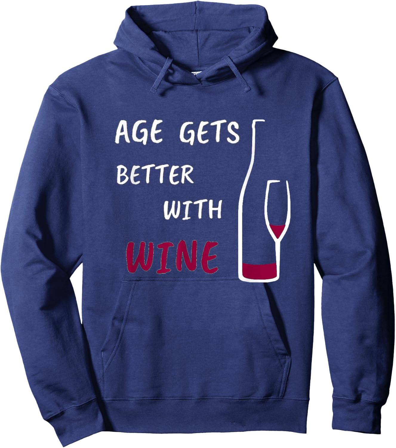 Age gets better with wine Hoodie - Hoodie | Navy