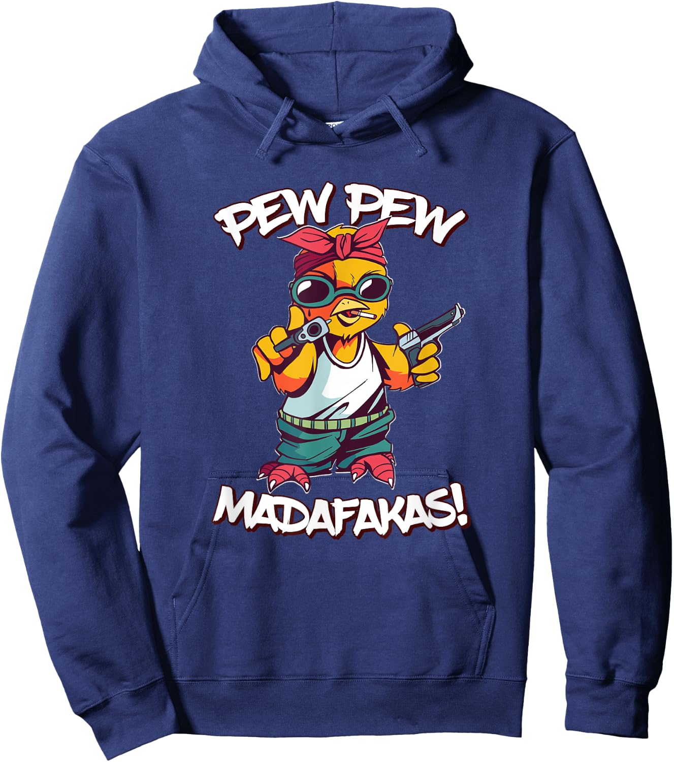 Pew Pew Madafakas! Retro funny crazy chick gangster Hoodie - Hoodie | Navy