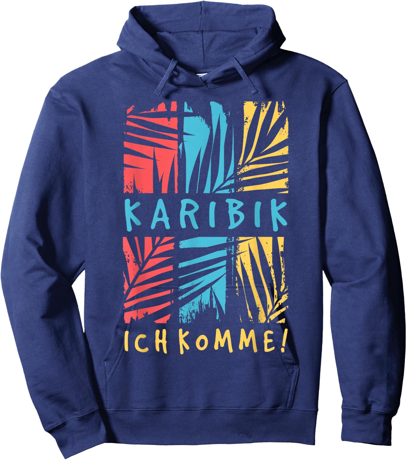 Karibik with German Text "Ich Komme Holiday Travel Fernweh Caribbean, black, s Hoodie - Hoodie | Navy