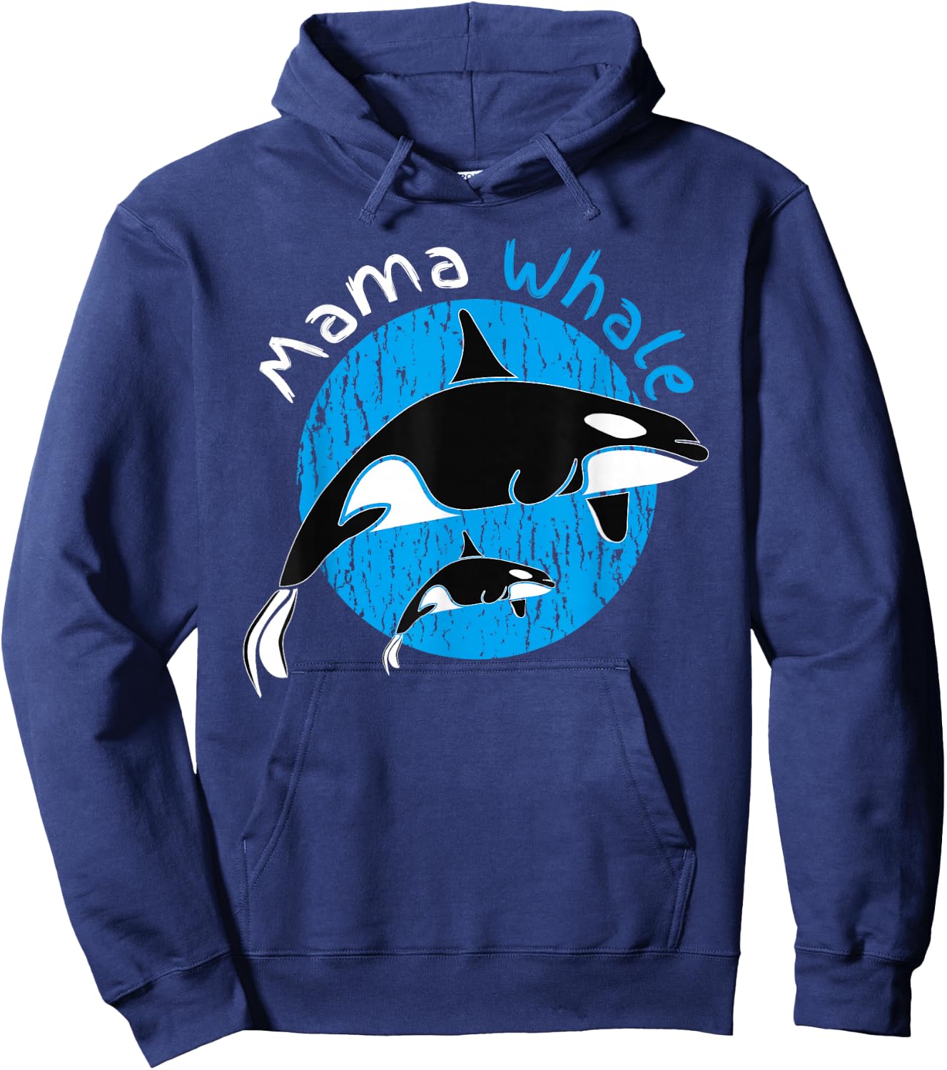 Mama Whale Mom Mother's Day Pregnancy Whale Child Hoodie - Hoodie | Navy