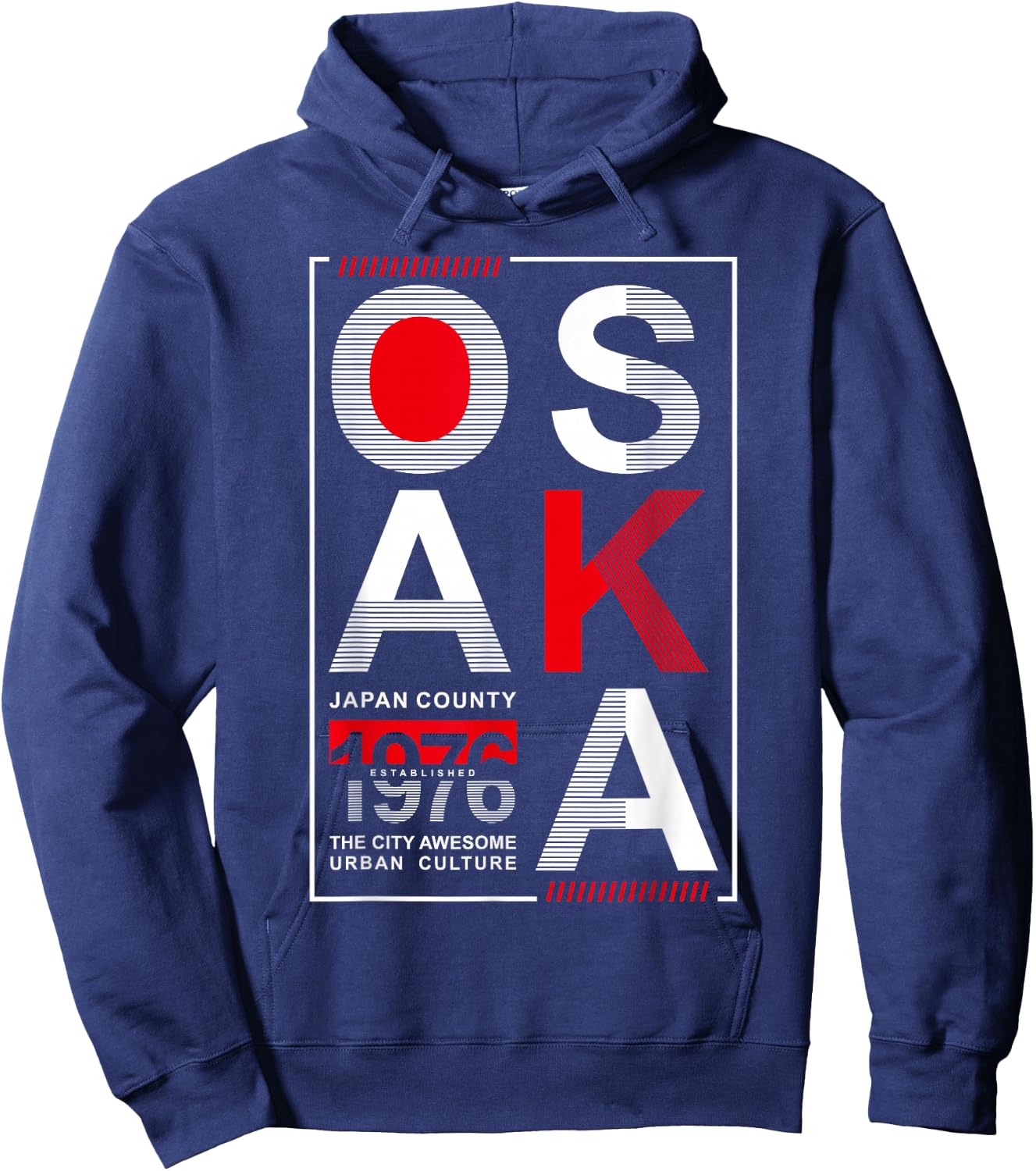 Osaka Japan County 1976 Established The City Awesome Urban , black, s Hoodie - Hoodie | Navy