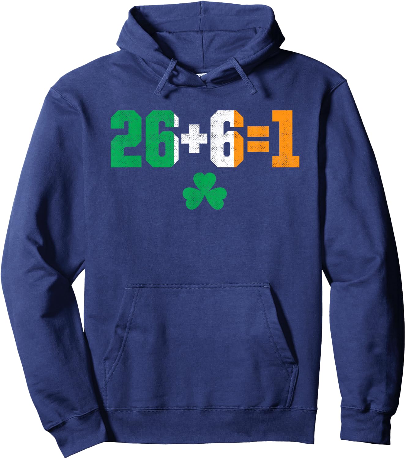 United Ireland 26 + 6 = 1 | Irish Shamrock | Reunification Hoodie - Hoodie | Navy
