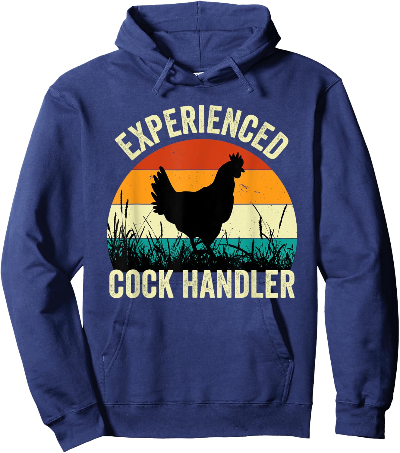 Experienced Cock Handler Funny Chicken Farmer Pun Hoodie - Hoodie | Navy